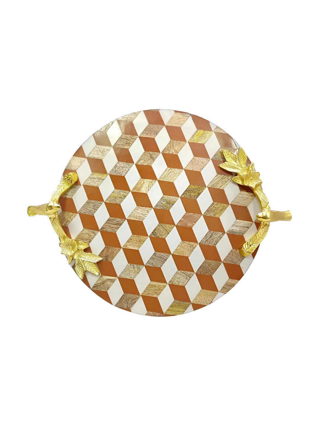 Extreme Karigari White Wood Serving Tray