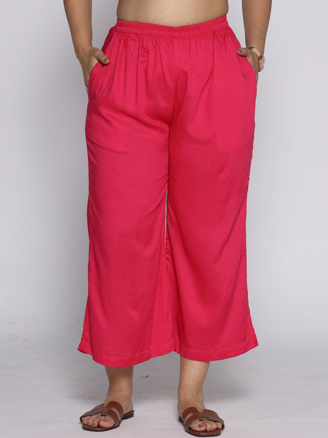 LetsDressUp Women Solid Slip-On Straight Fit Palazzos