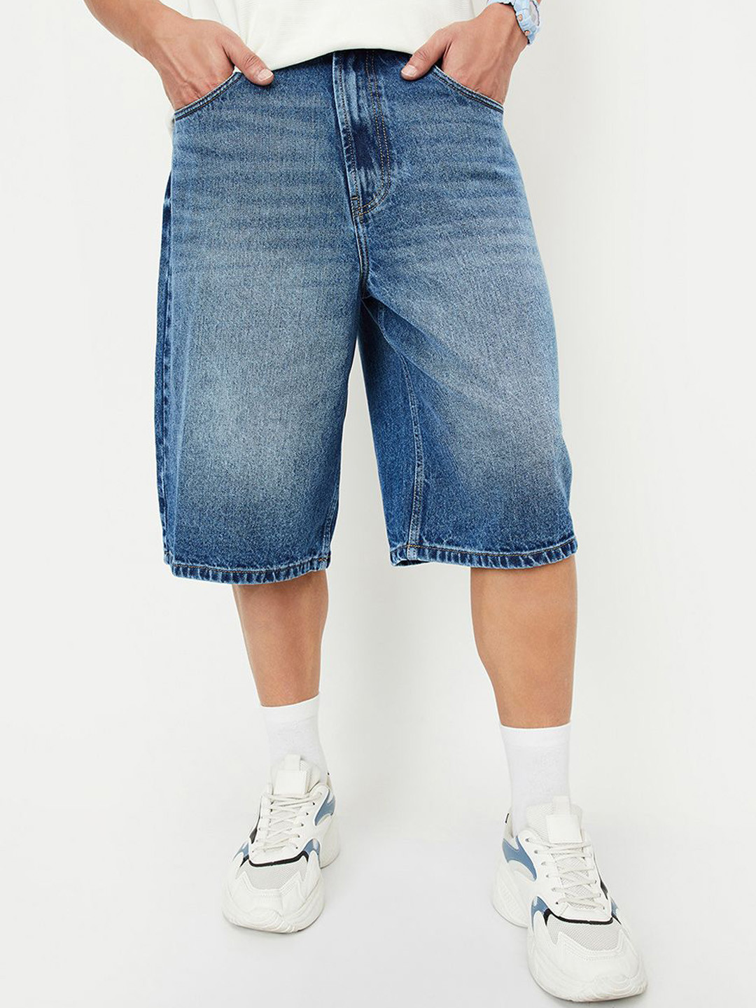 Mens Baggy Long Denim Shorts For Men Waist Mens Long Denim Shorts