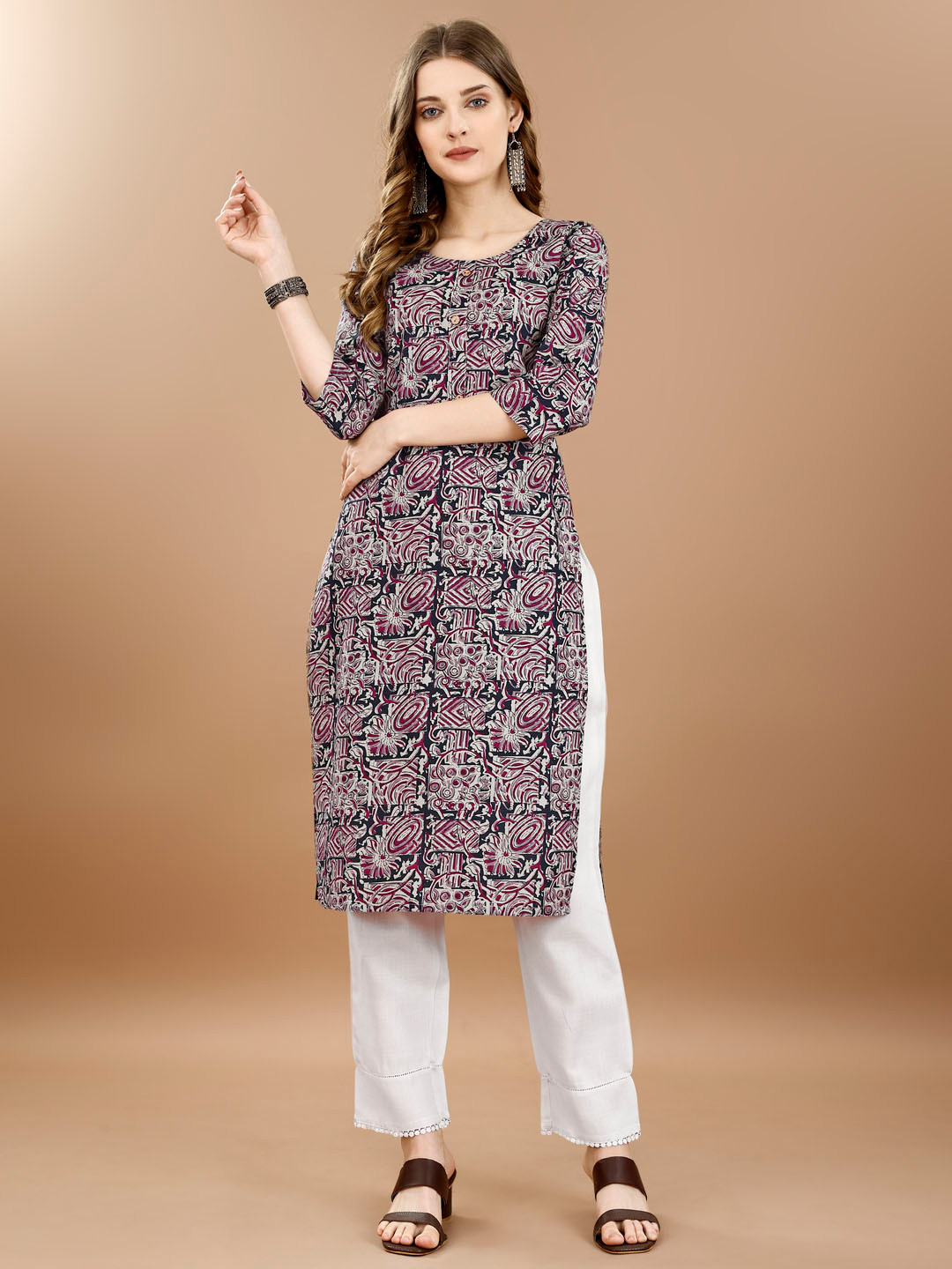 KUNDAN FAB Women Cotton Abstract Printed Kurta