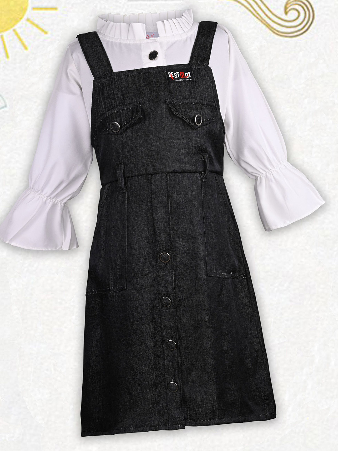 Wish Karo Girls Satin Pinafore Dress