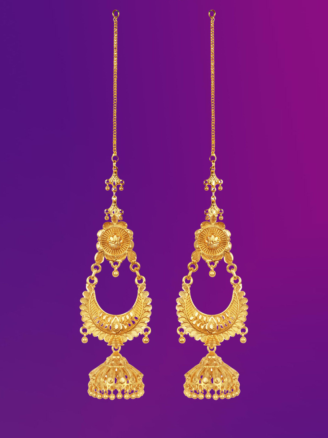 Lila Gold-Plated Contemporary Jhumkas Earrings