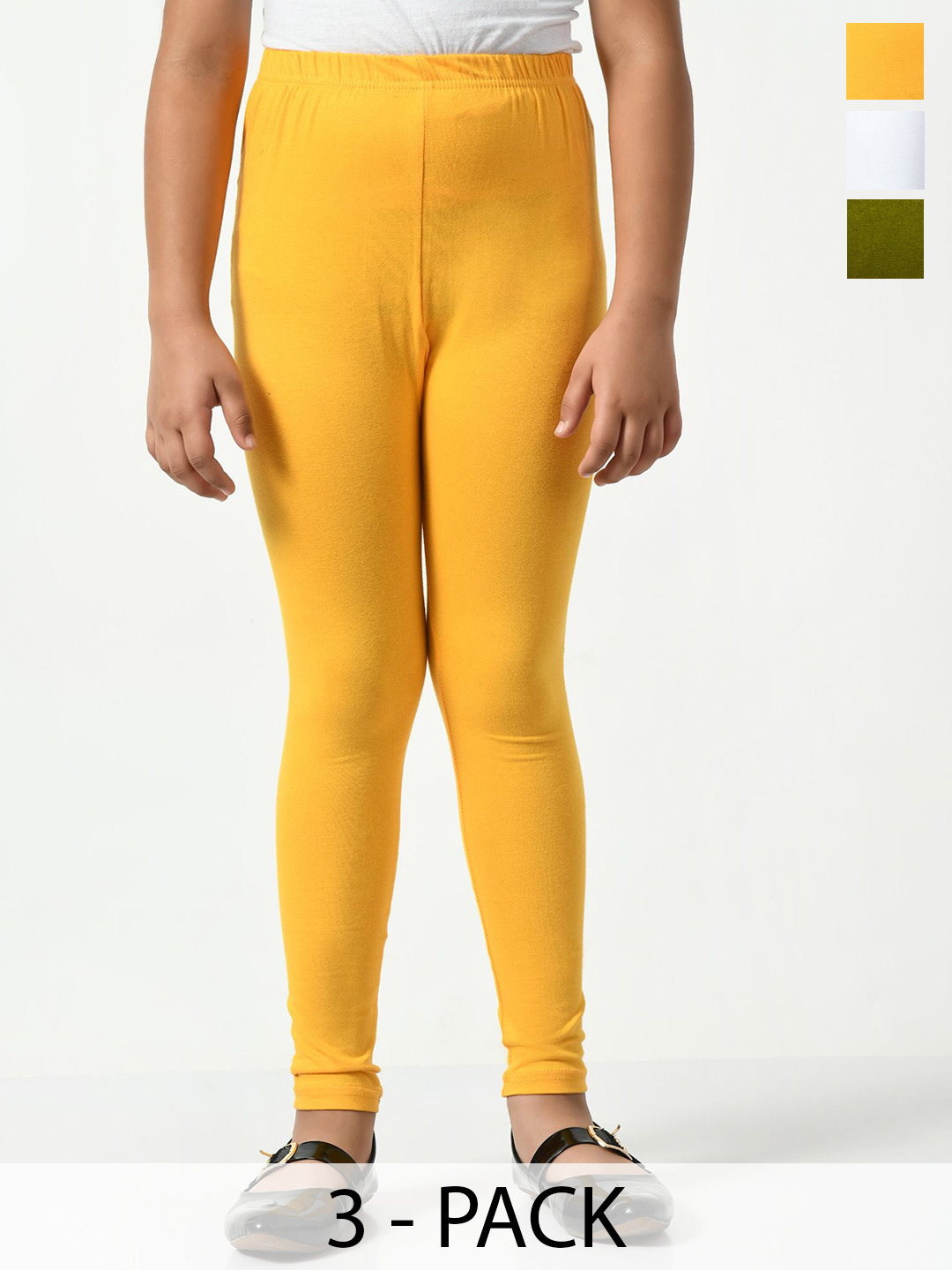 KAYU Pack Of 3 Girls Ankle Length Lenggings