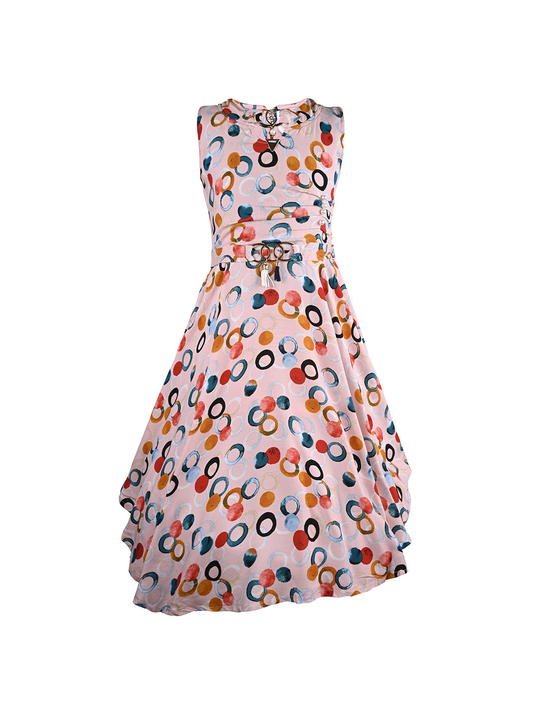 Wish Karo Printed Fit & Flare Sleeveless frock Dress