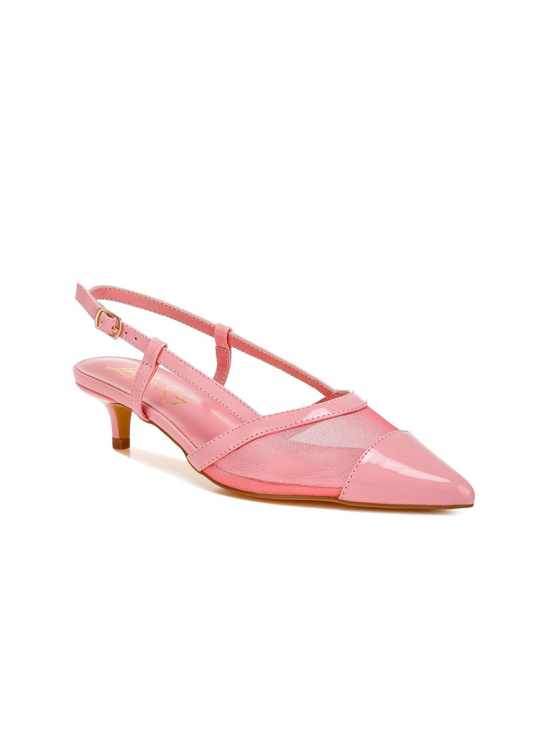 London Rag Women Leather Kitten Heel Pointed Toe Pumps