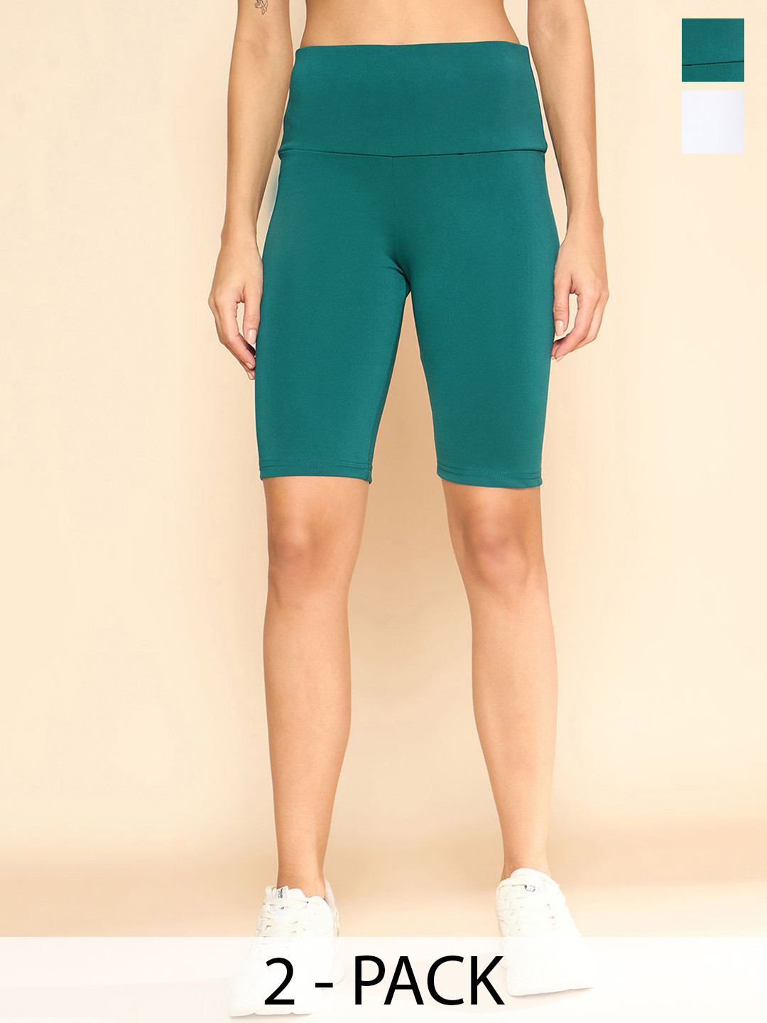 COLOR CAPITAL Pack Of 2 Slim-Fit Above Knee Tights