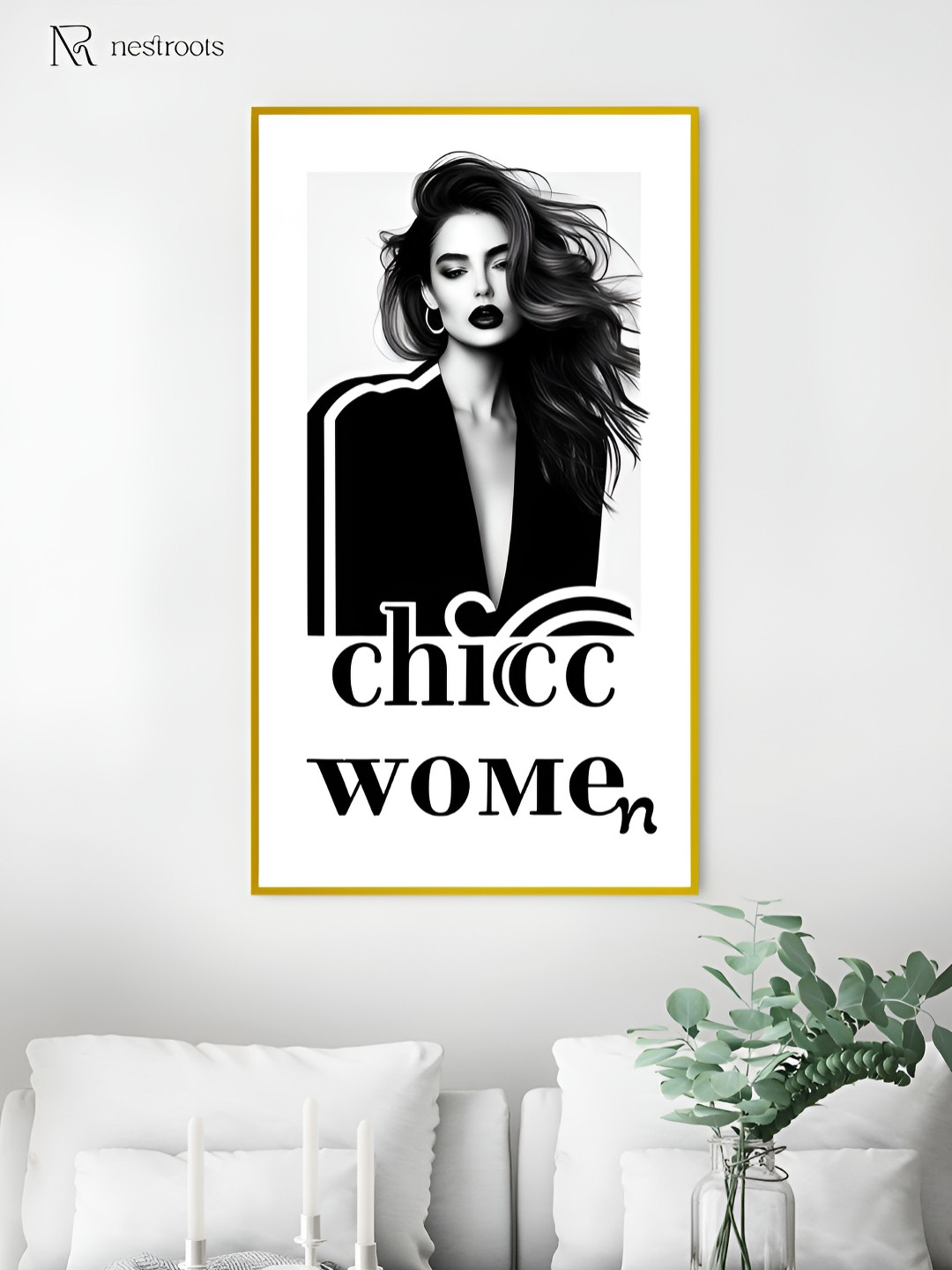 nestroots Black & White Sophisticated Canvas Painting Wall Art