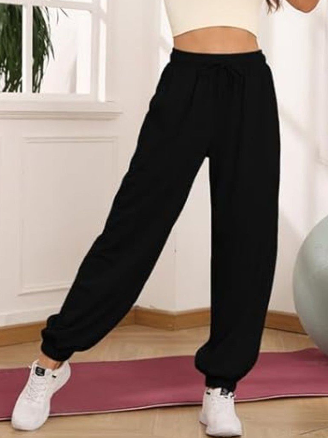 ADDICTED ATTIRE Women Original Loose Fit Easy Wash Pleated Joggers