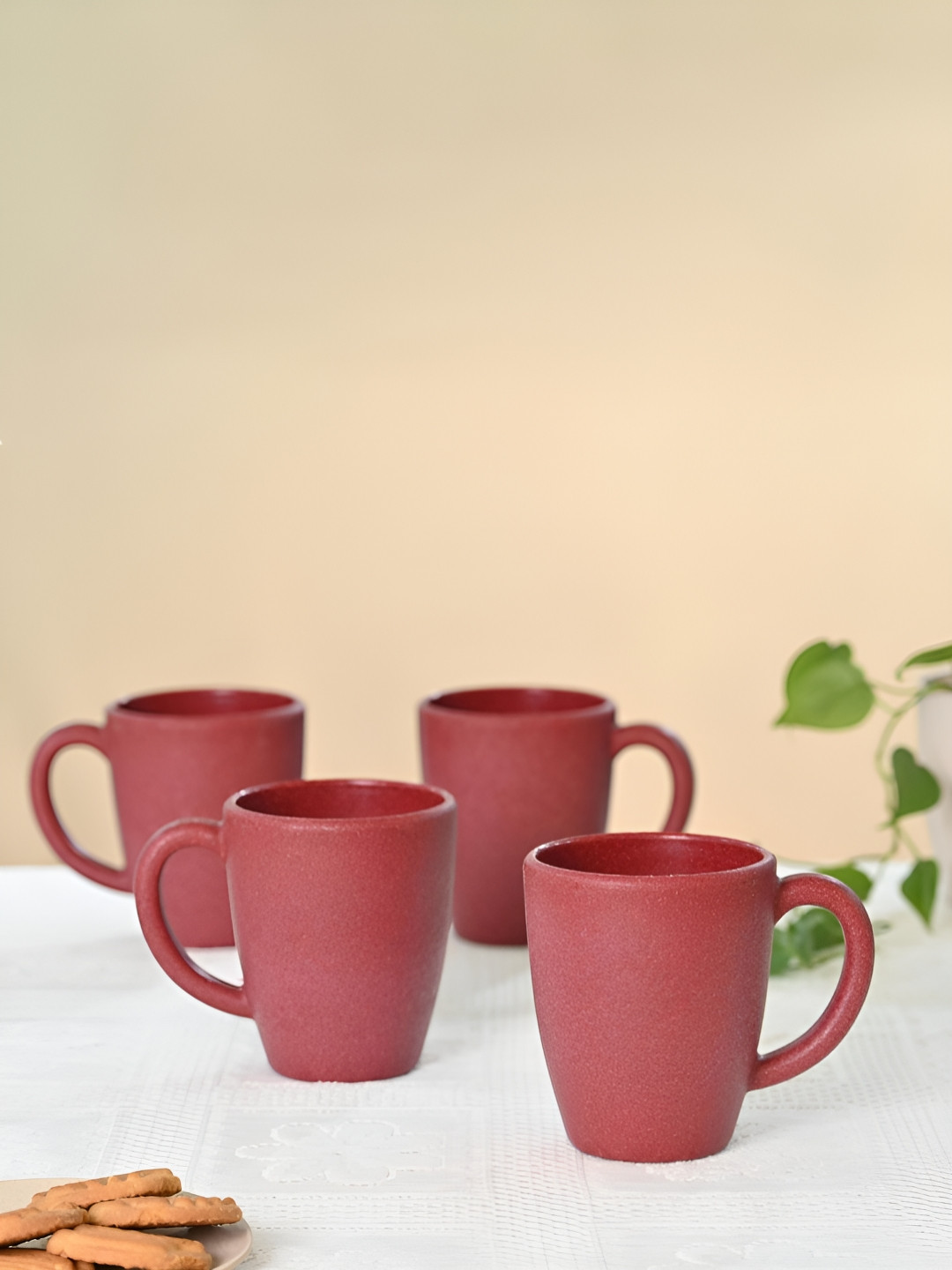 eha Coral Biocomposite Microwave Safe 4 Piece Mugs-300ml
