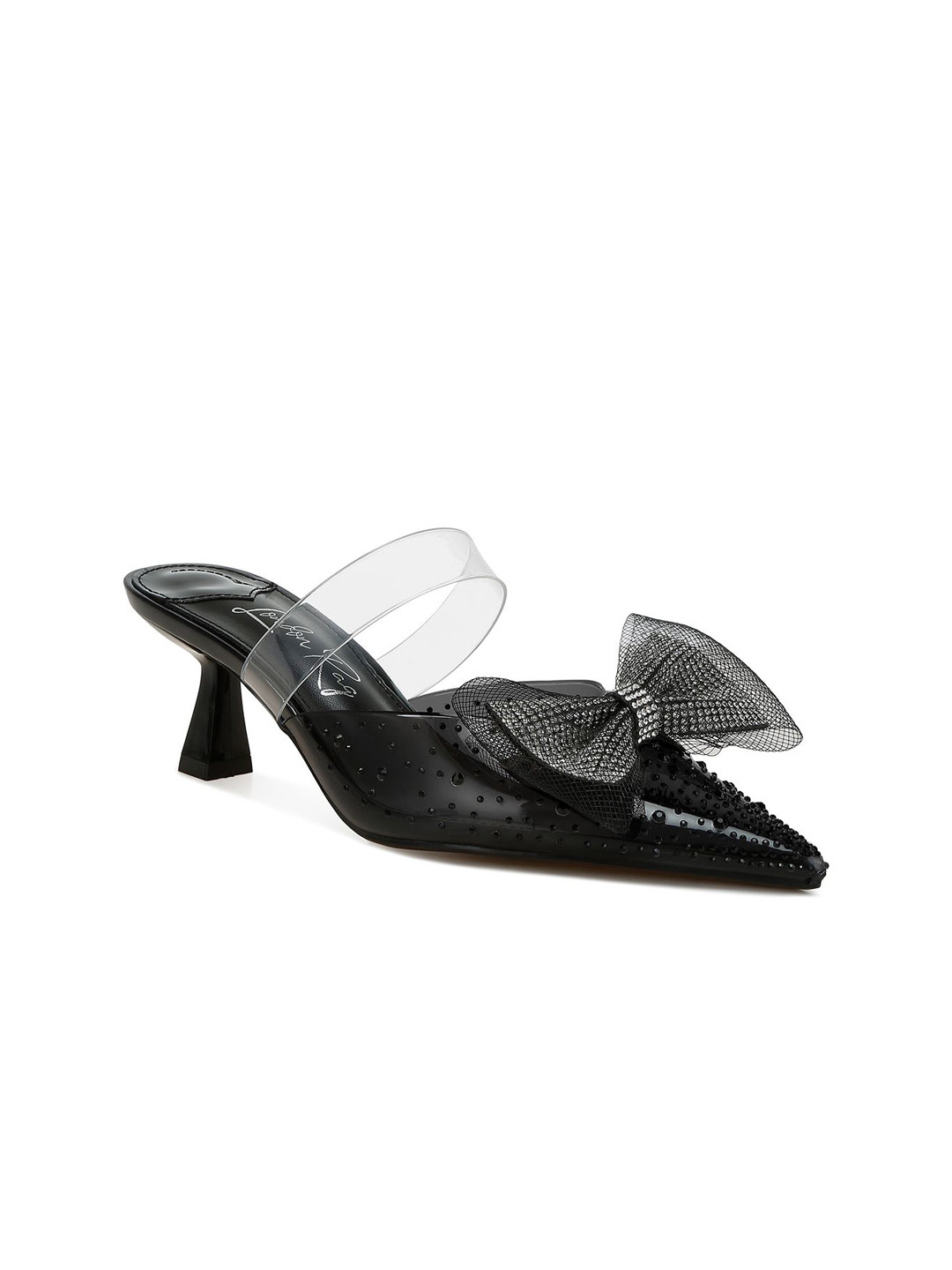 London Rag Women Synthetic Embellished Block Mules with Bows