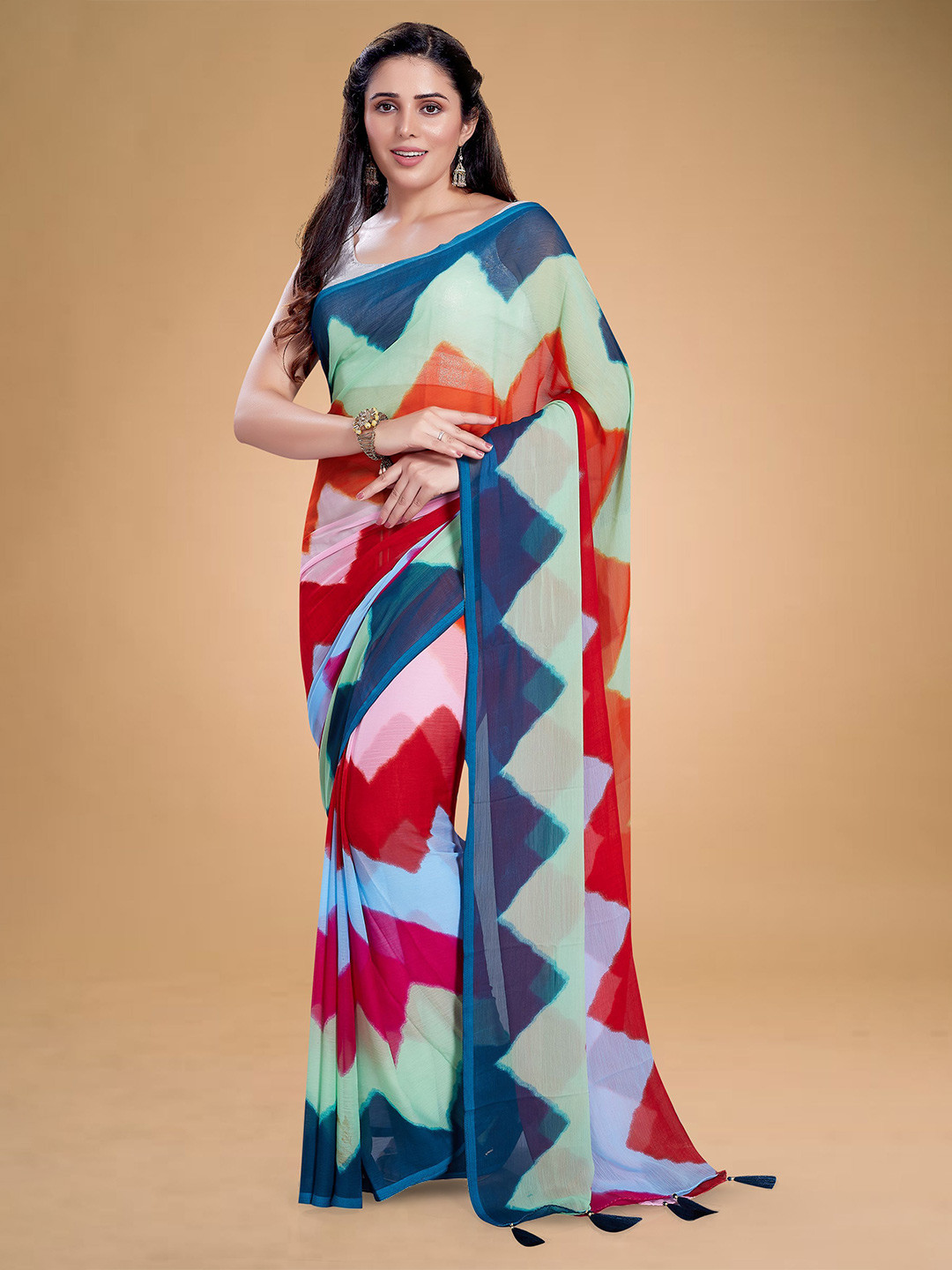 Rani Saahiba Traditional Leheriya Printed Saree