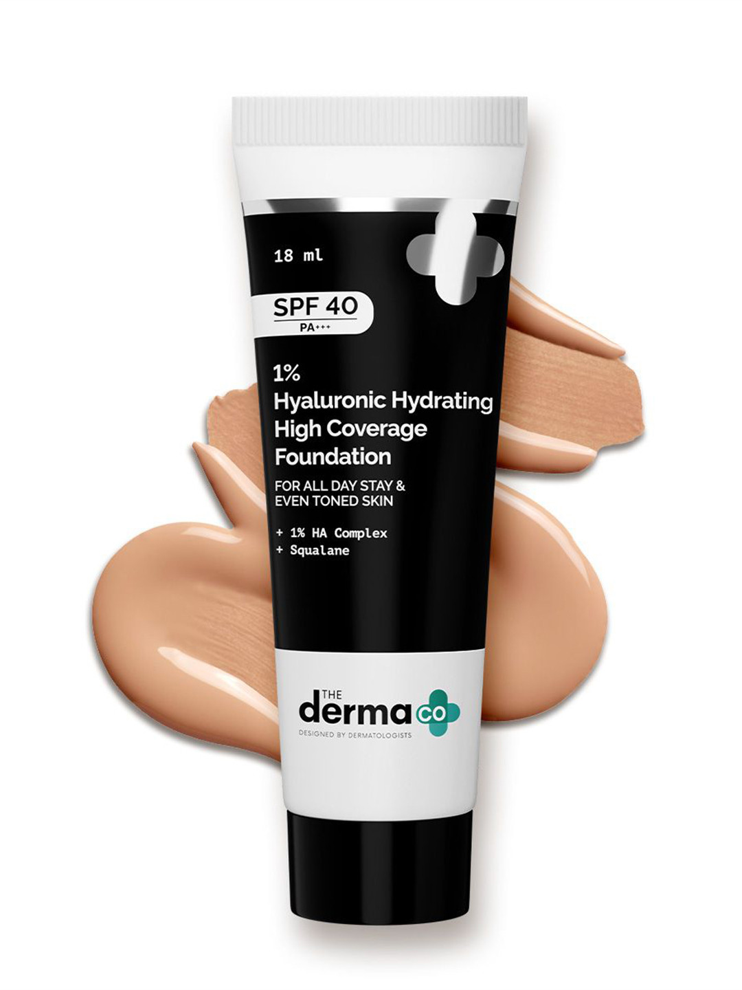 The Derma co. 1% Hyaluronic Hydrating High Coverage Foundation 18 ml - Peach 05