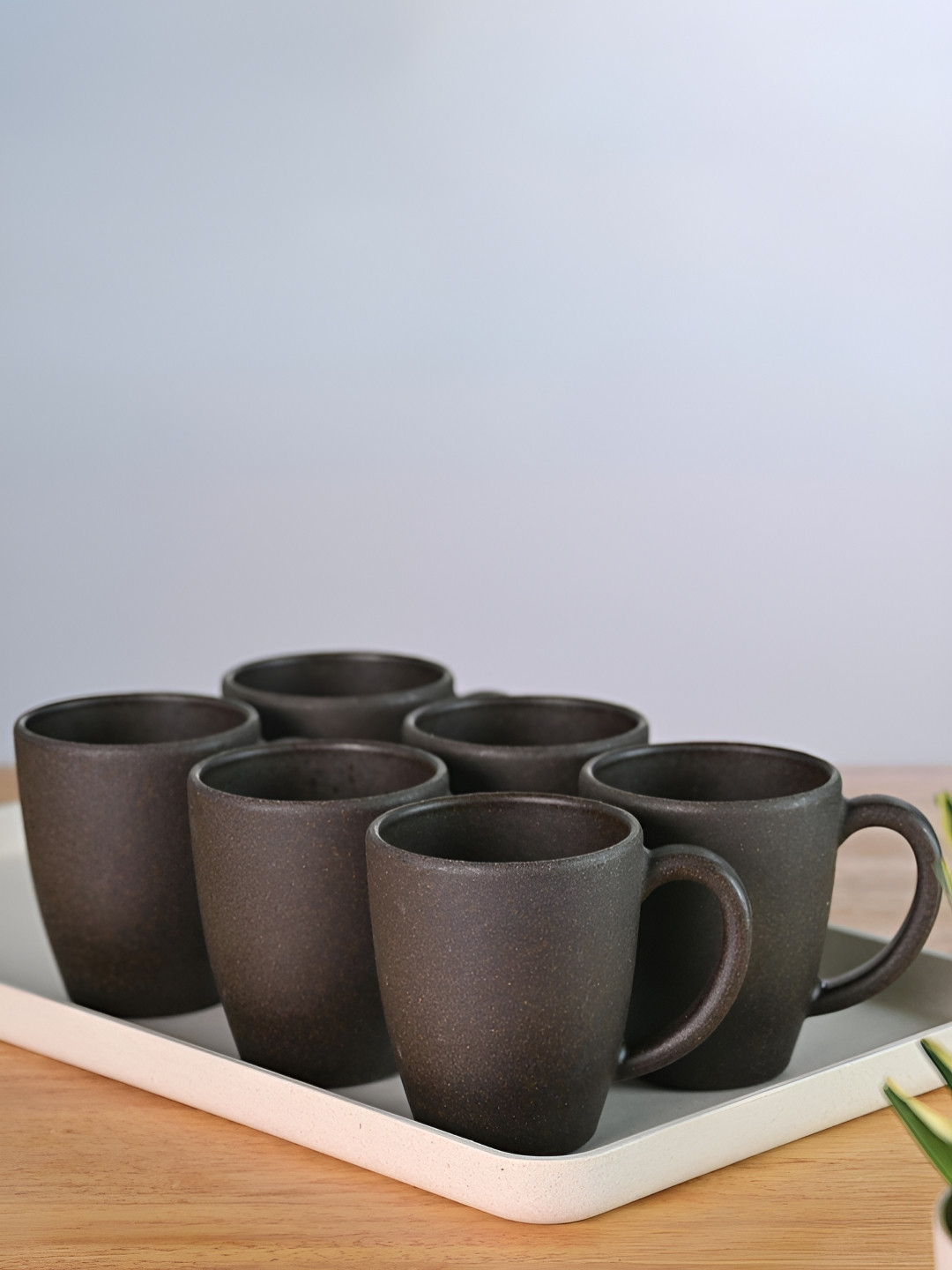 eha Indian Brown Biocomposite Handmade 6 Piece Mugs-300ml