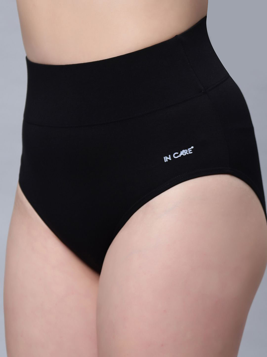 In Care Assorted Belly Control Shaper High Rise Hipster Briefs - ICIB-030_BLACK_M