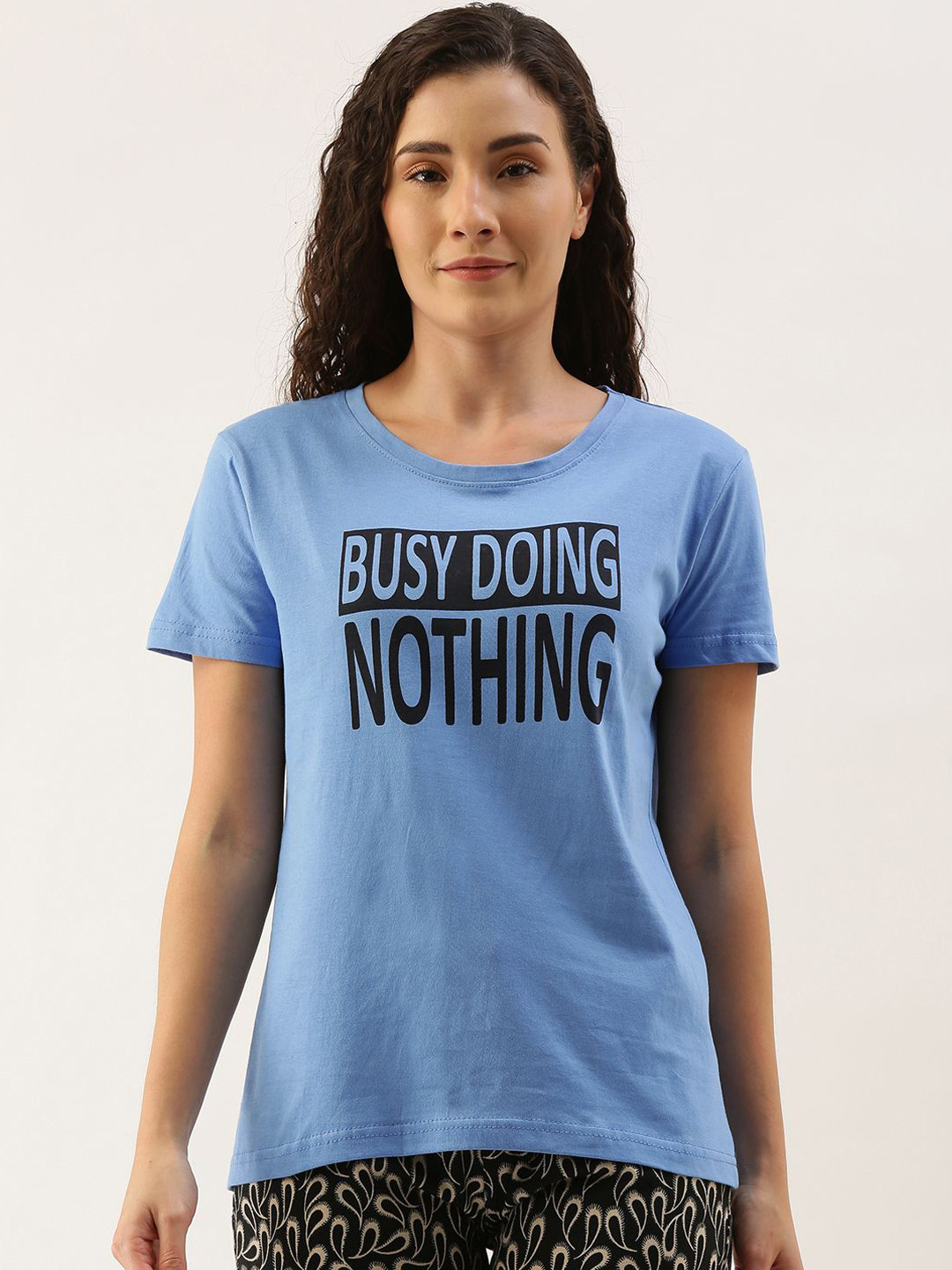 Kryptic Women Printed Cotton Lounge T-Shirt