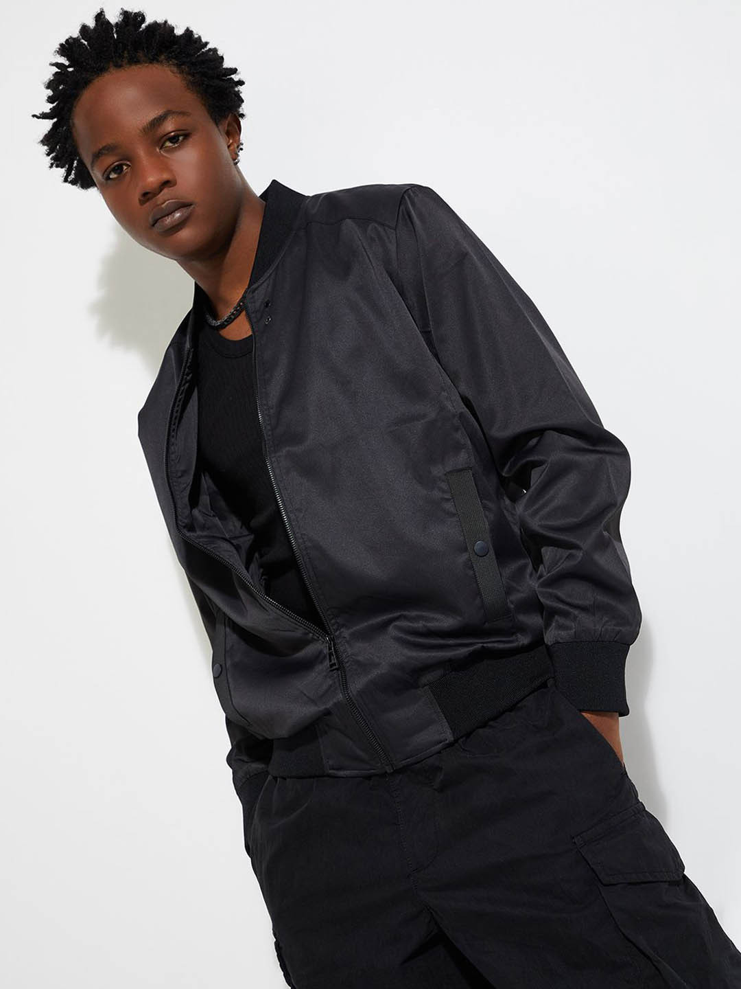 max URB_N Men Solid Bomber Jacket