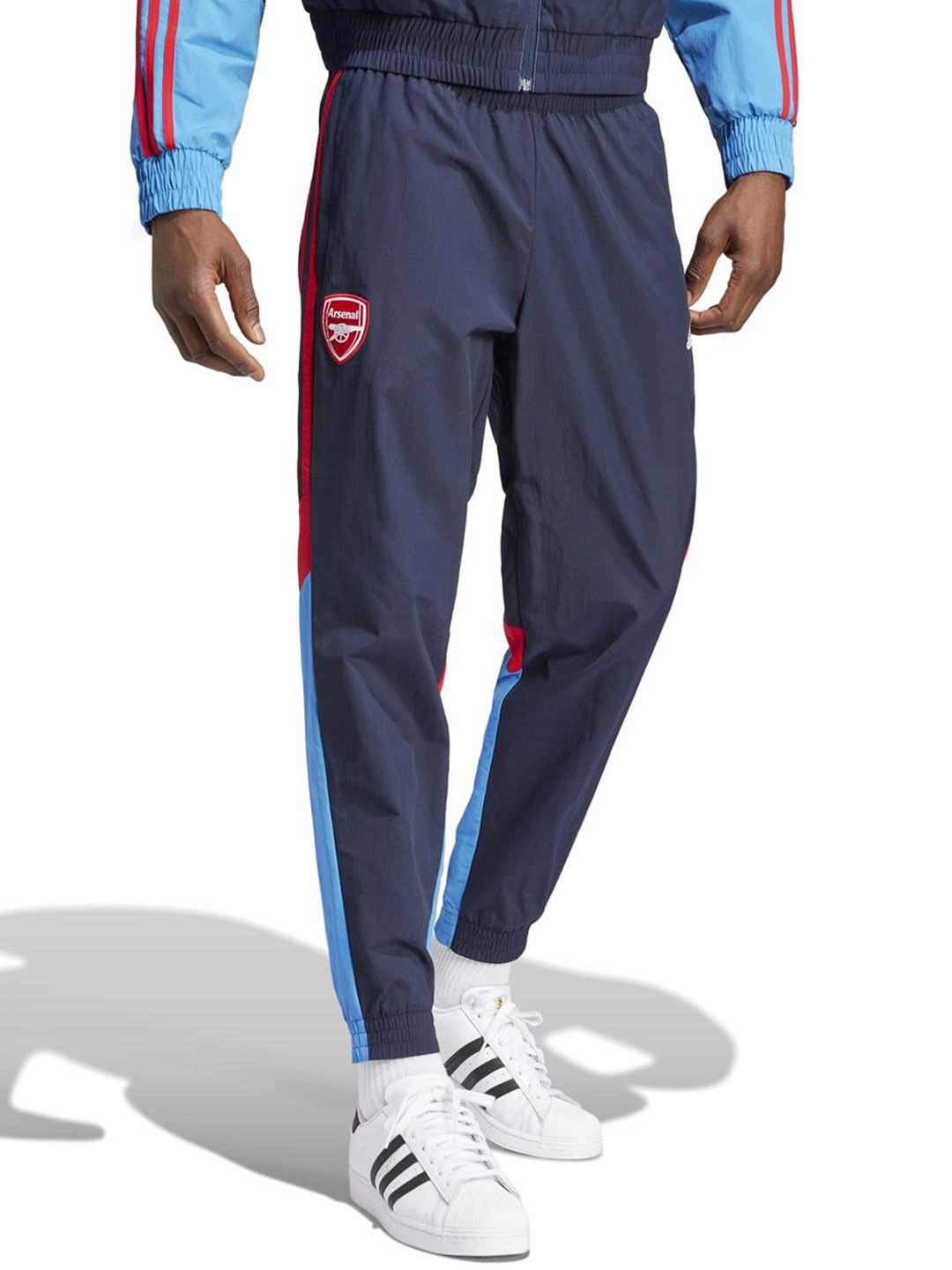 ADIDAS Men Afc Wv Colour Blocked Mid-Rise Joggers