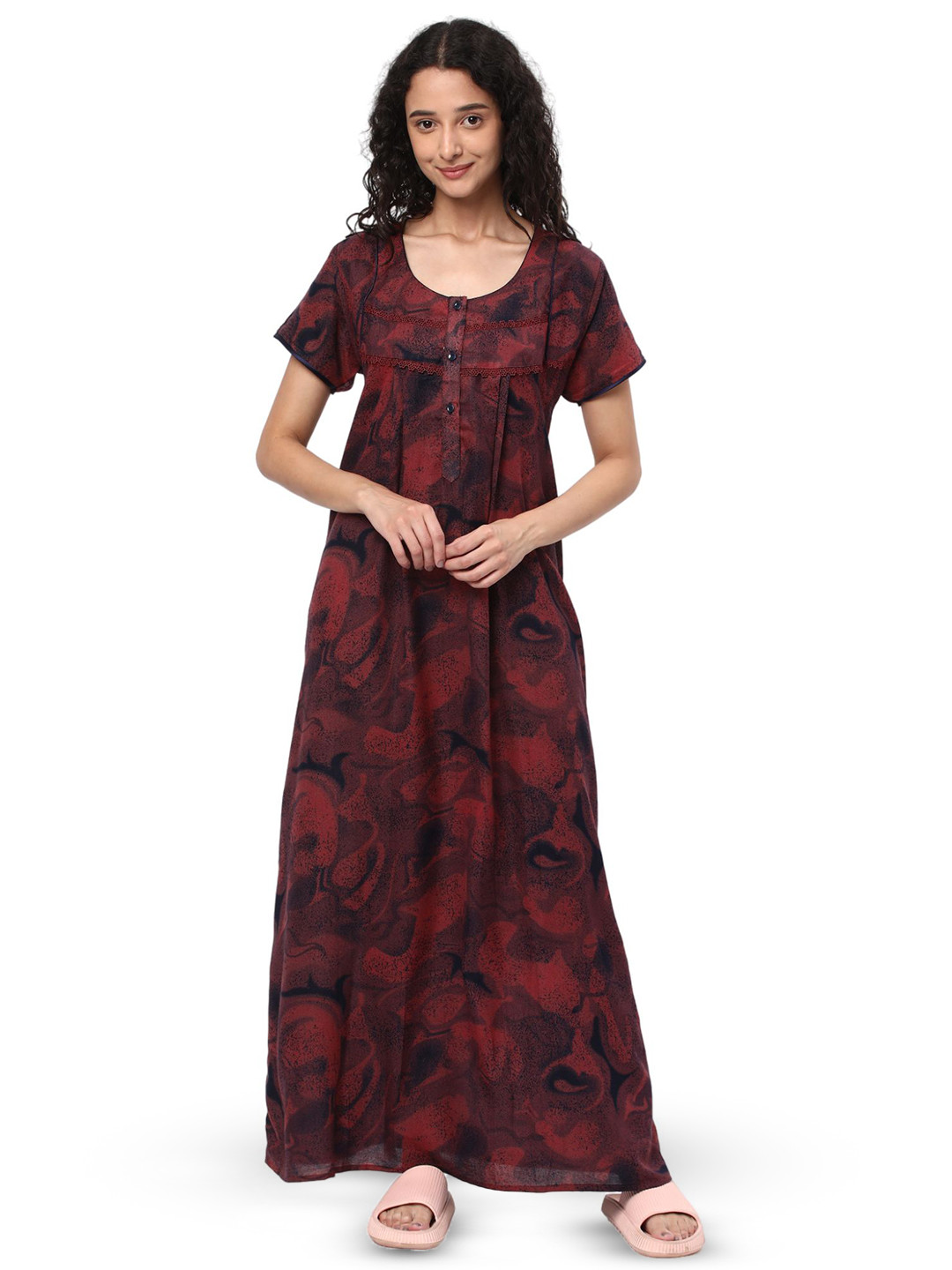 KOVIRA Abstract Printed Maxi Nightdress