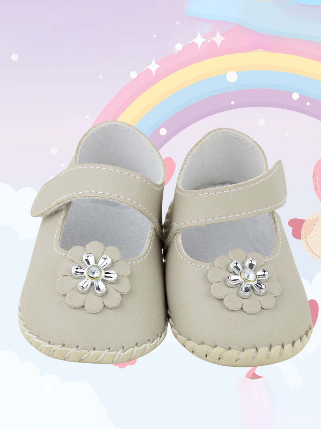 NESKA MODA Girls Floral Design Embelished Booties
