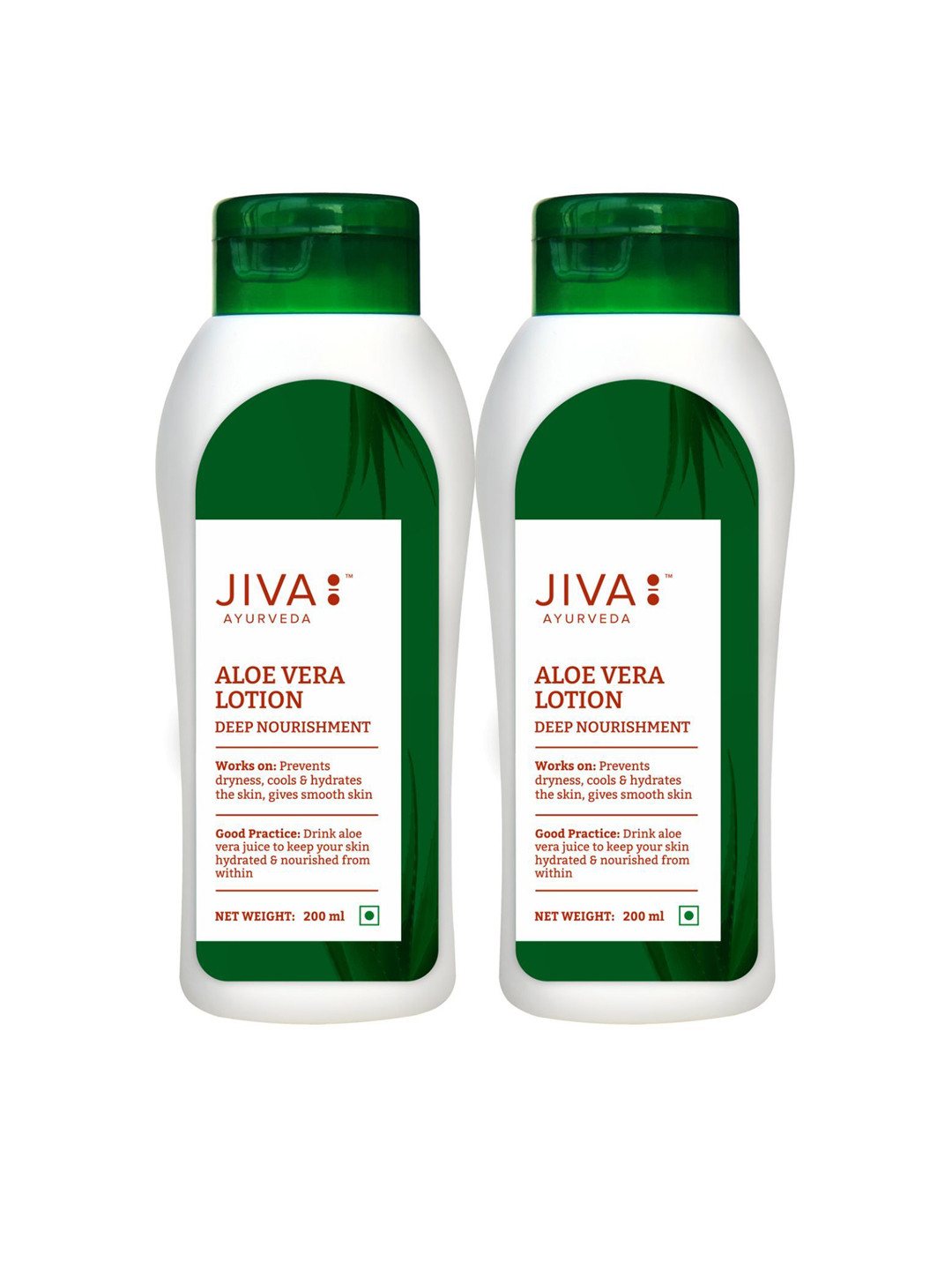 Jiva Set Of 2 Aloe Vera Lotion For Deep Moisturization 200 ml Each
