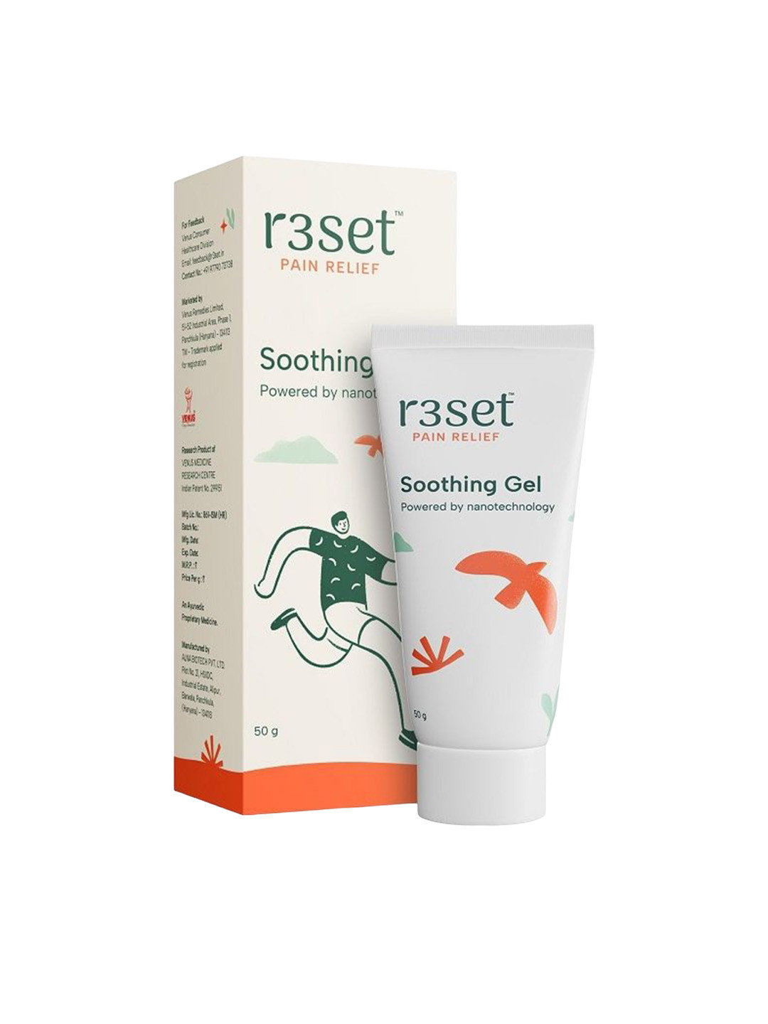 R3SET Natural Pain Relief Soothing Gel -50g