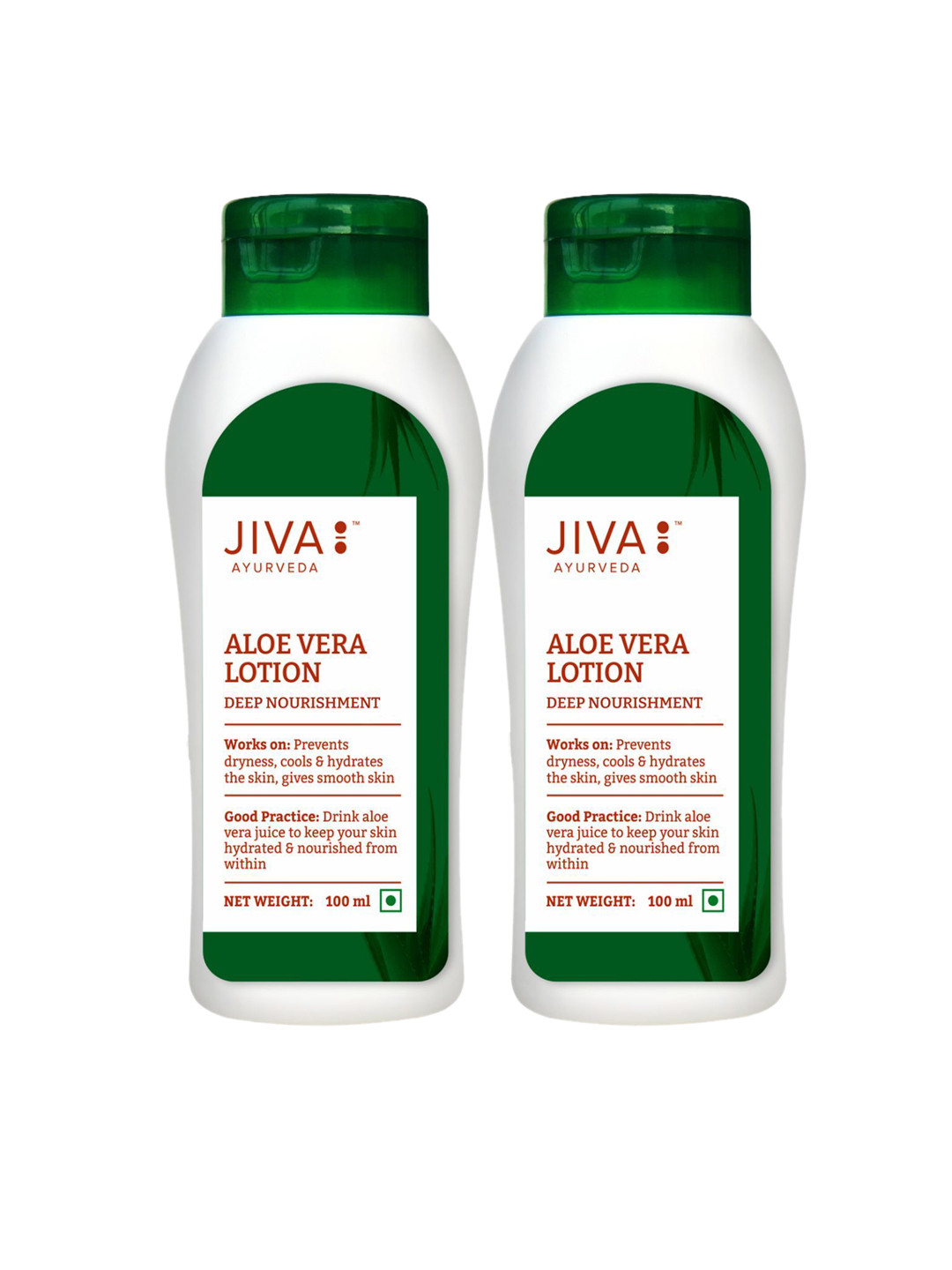 Jiva Set Of 2 Aloe Vera Lotion For Deep Moisturization -100 ml Each