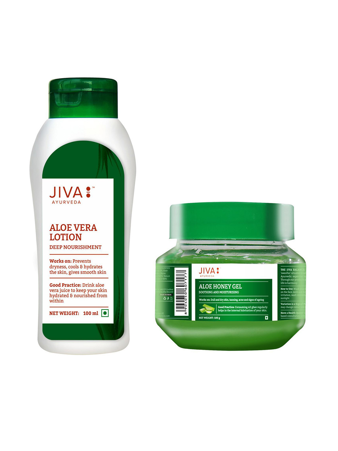 Jiva Set of Aloe Vera Lotion 100 ml & Aloe Honey Gel 100 g