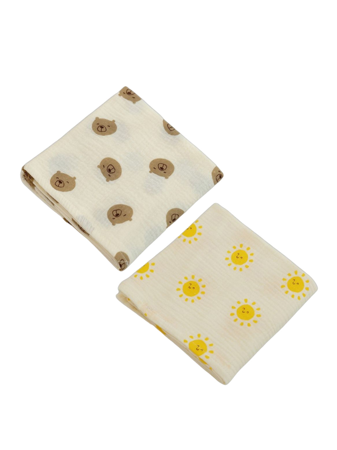 GUCHIGU Infants Set Of 2 Printed Pure Cotton Swaddling Blanket