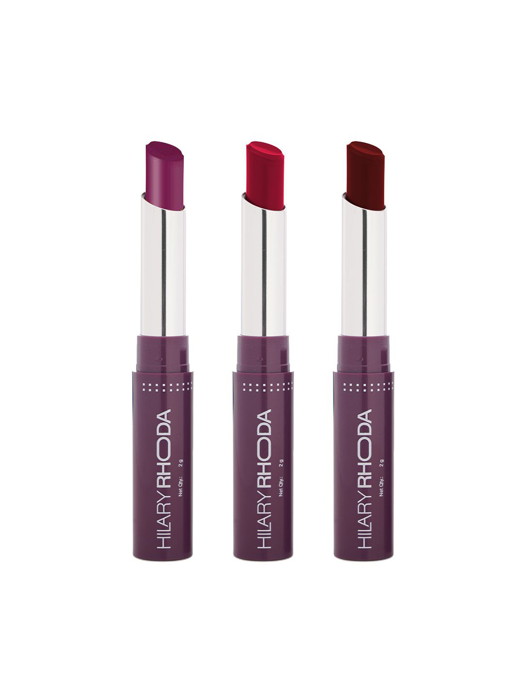 Hilary Rhoda 3Pc Pro Matte Festive Trio Lipstick-Nude Pink-Red Bloomin Red Wine