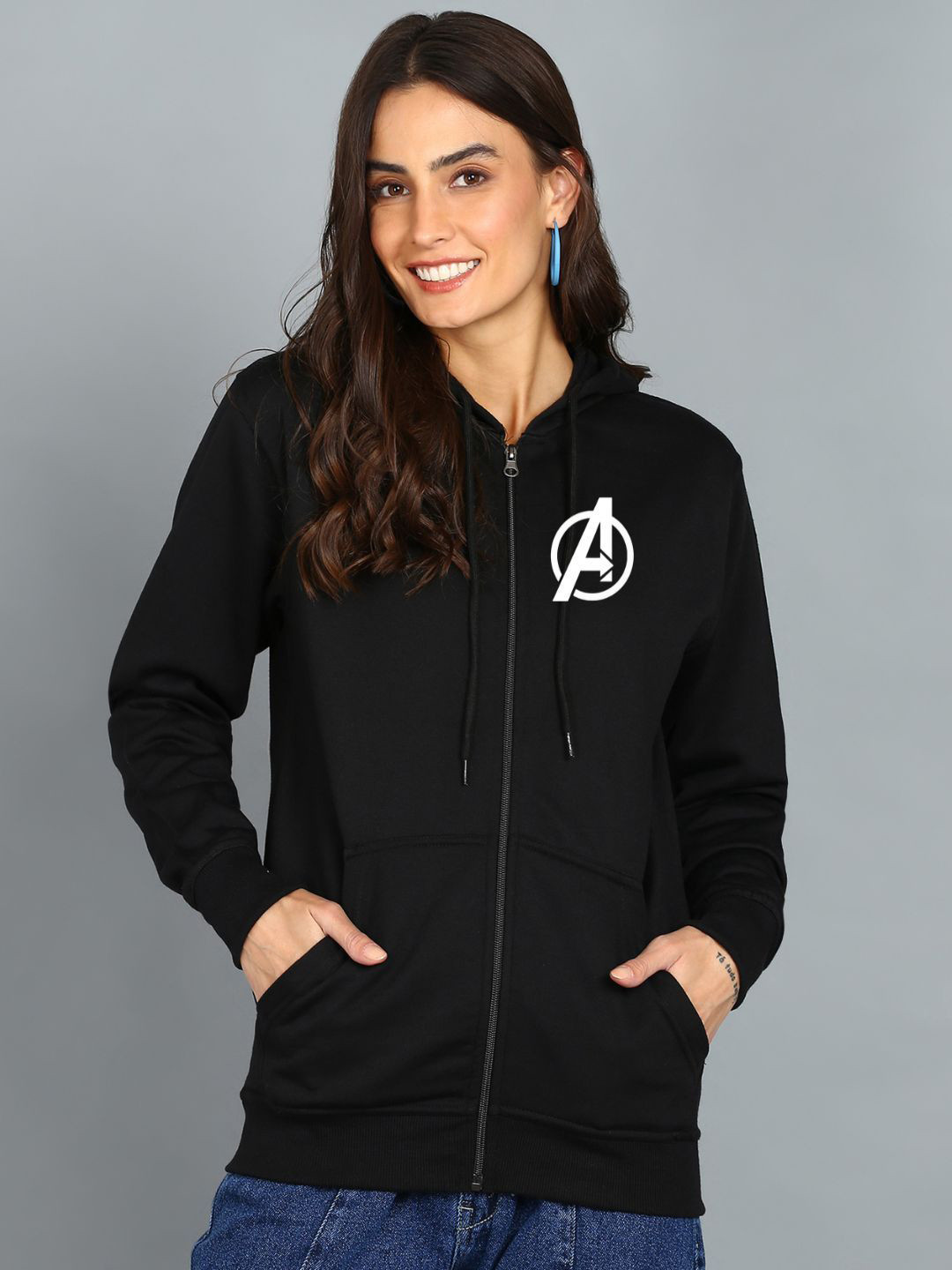 FALTU.CO Women Printed Hooded Sweatshirt