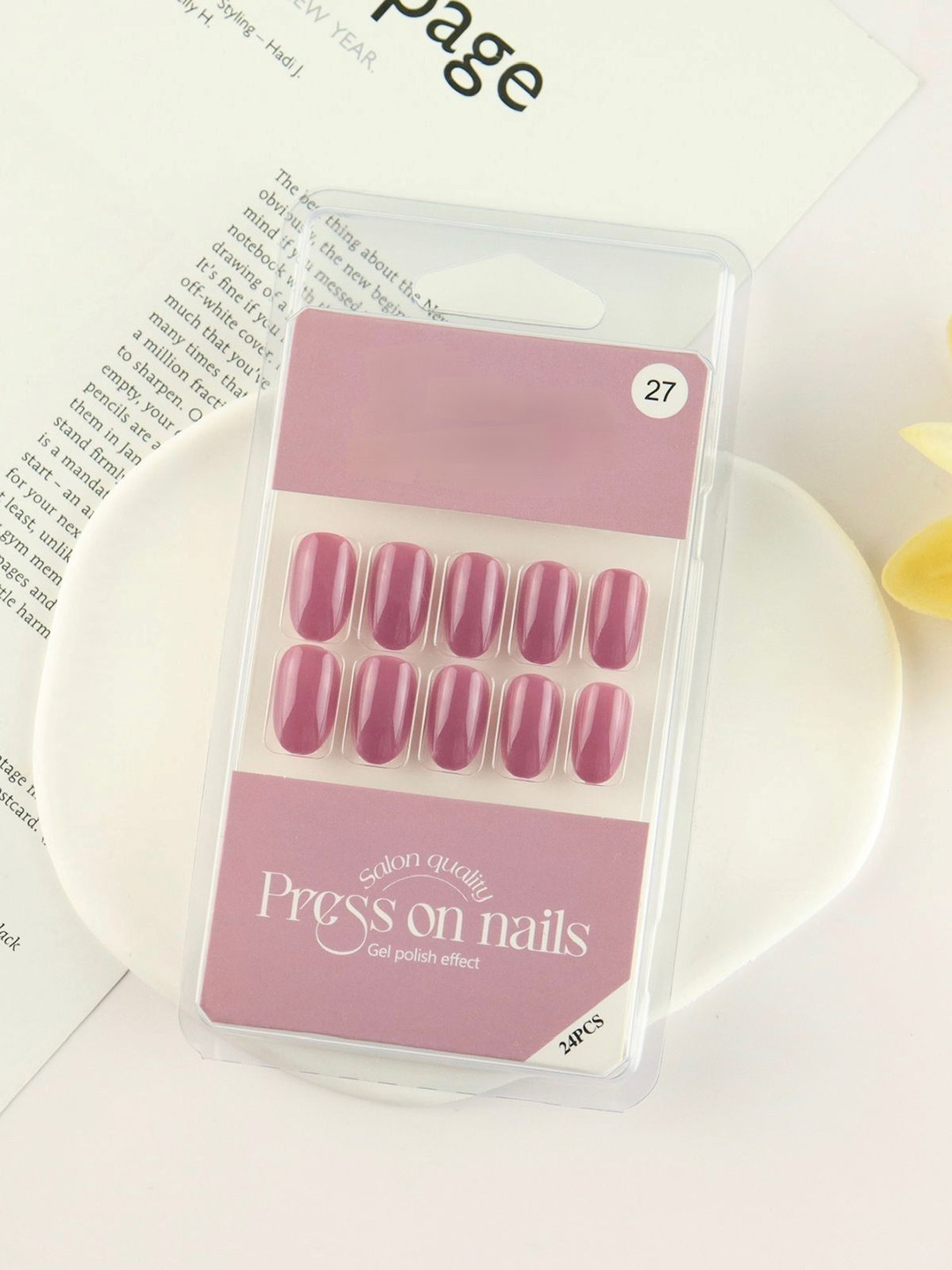 RANORE Set Of 24 Artificial Reusable Press On Nails Shade-27