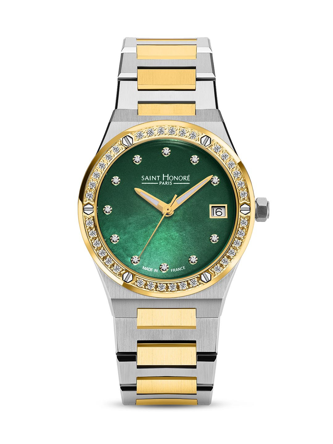 SAINT HONORE PARIS Women Haussmann Lady Quartz Green Round Watch- NH752126-14YVDT