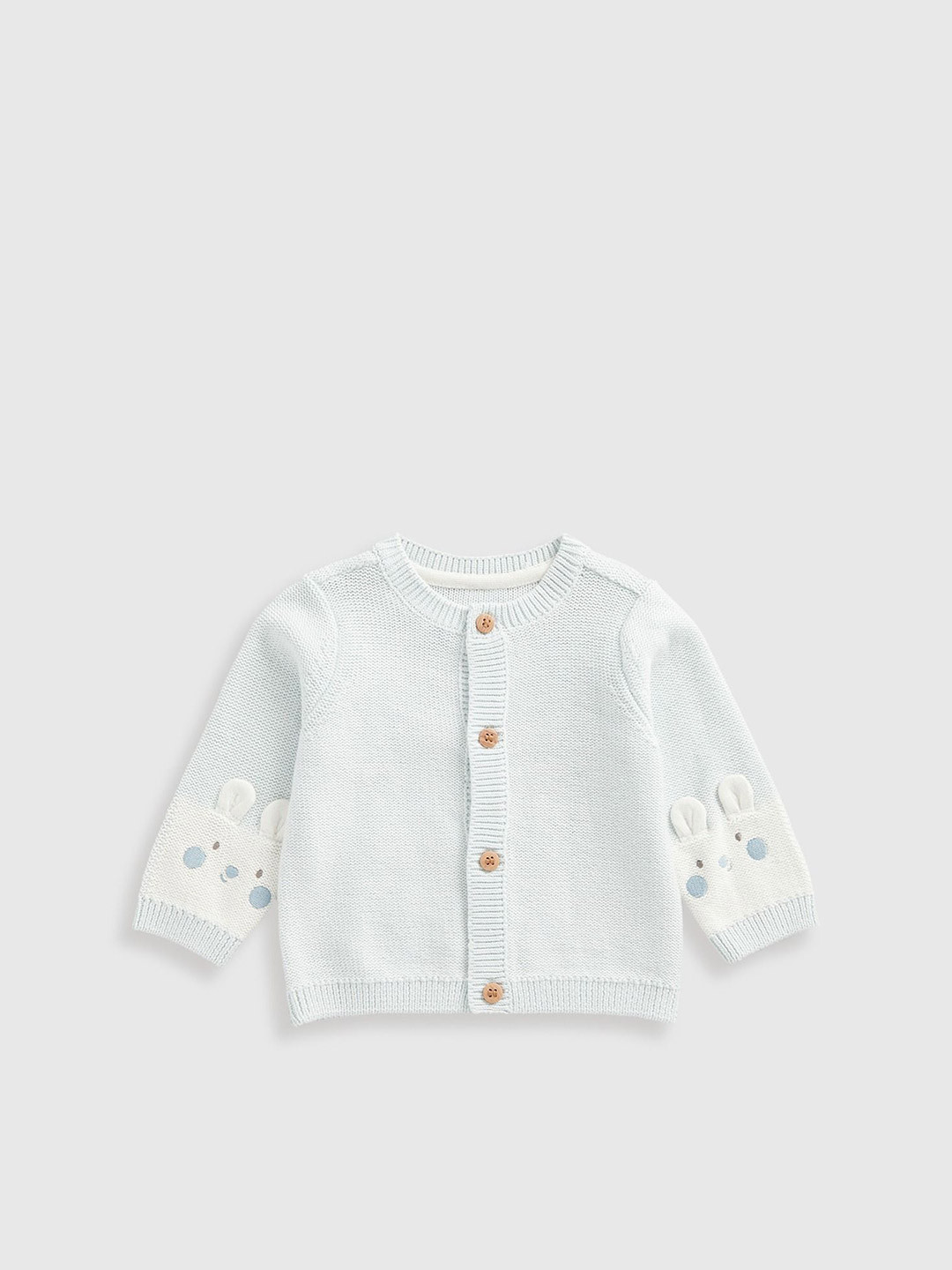 mothercare Boys Embroidered Pure Cotton Cardigan with Embroidered Detail