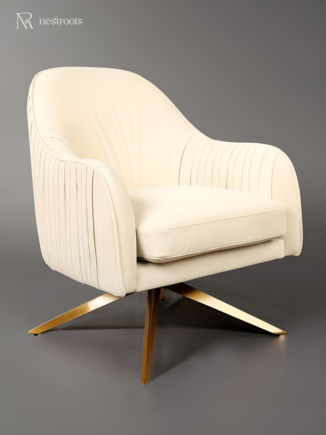 nestroots Beige Cushioned Cozy Neutral Lounge Chair