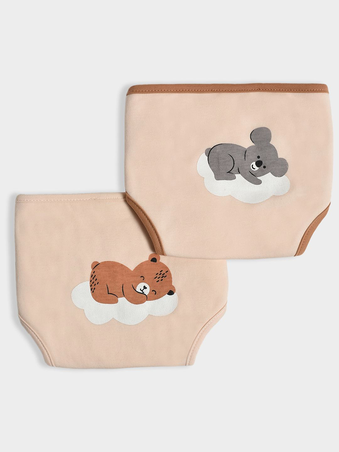 MiArcus Printed Adjustable Reuseable and Washable Cloth Diaper Cover 3-6 M Pack of 2 Peach