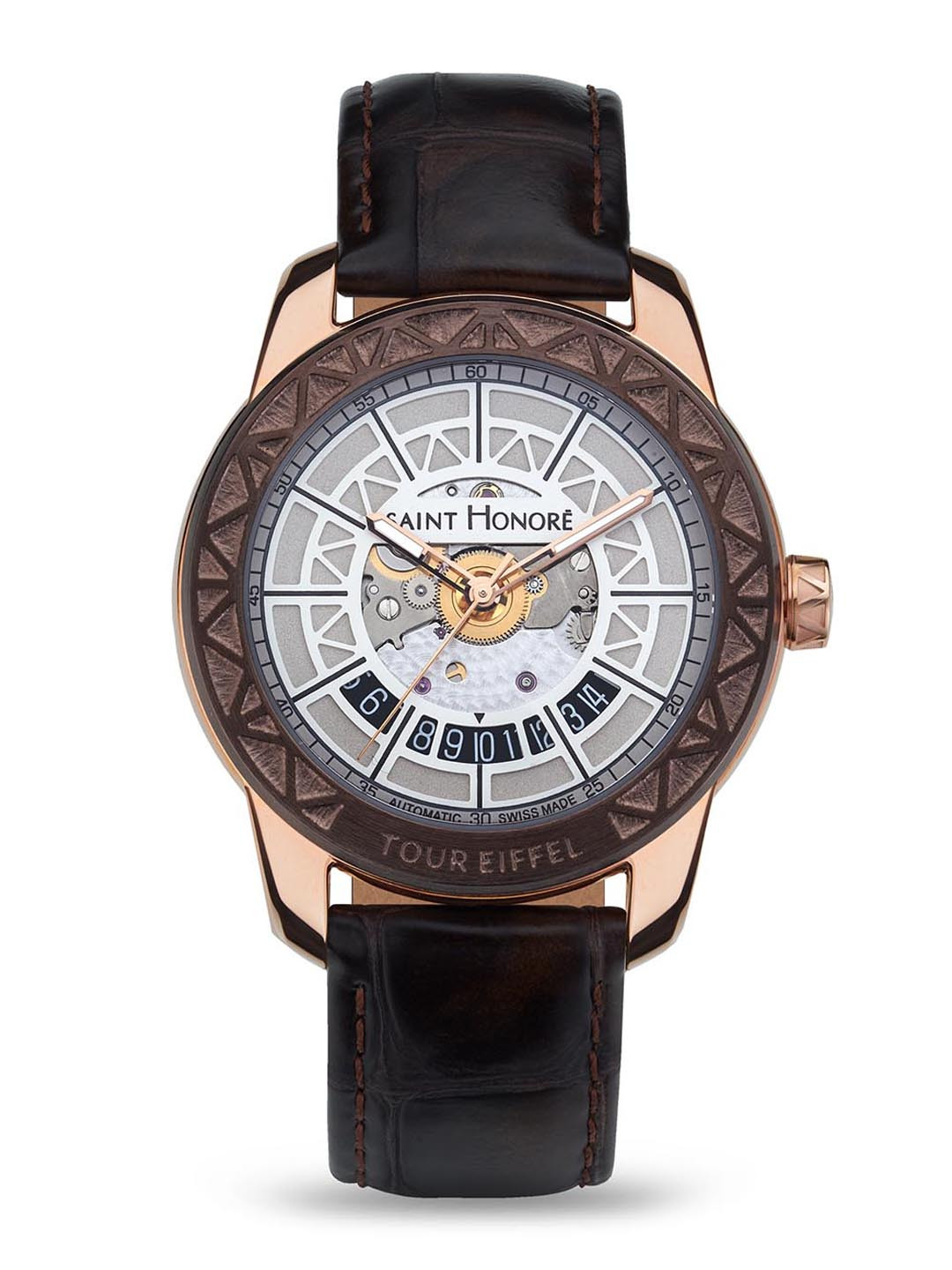 SAINT HONORE PARIS Men Tour Eiffel Quartz White Round watch - H-SH-TE880040-87GAEF