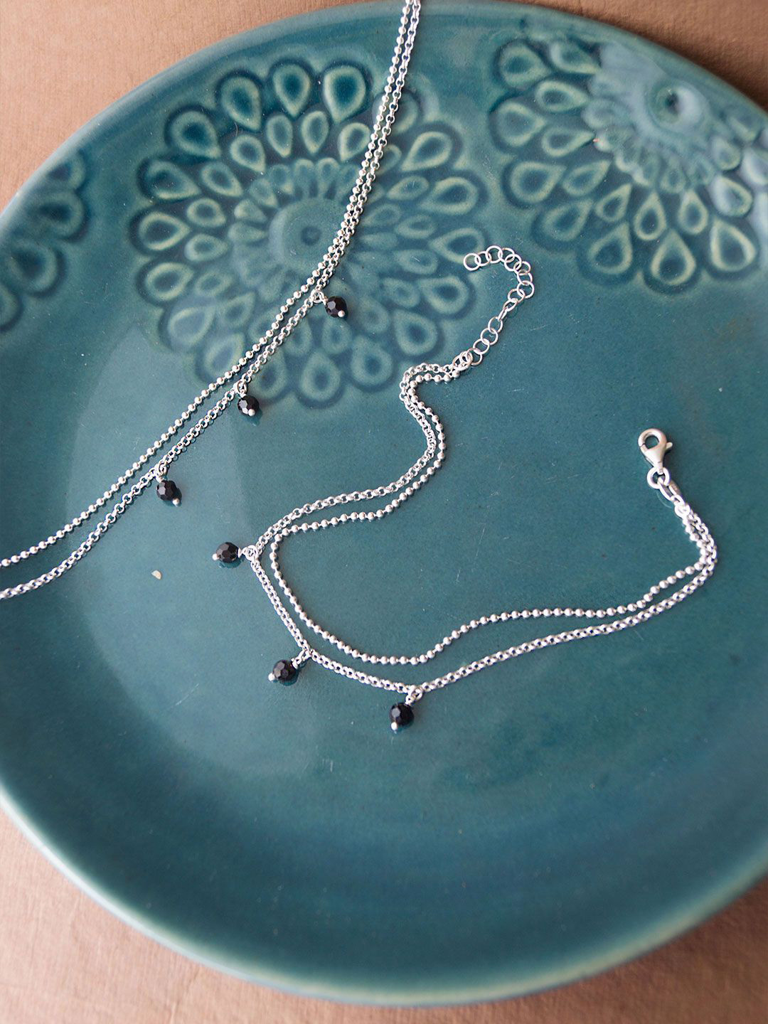 MANNASH Rhodium-Plated Sterling Silver Anklet