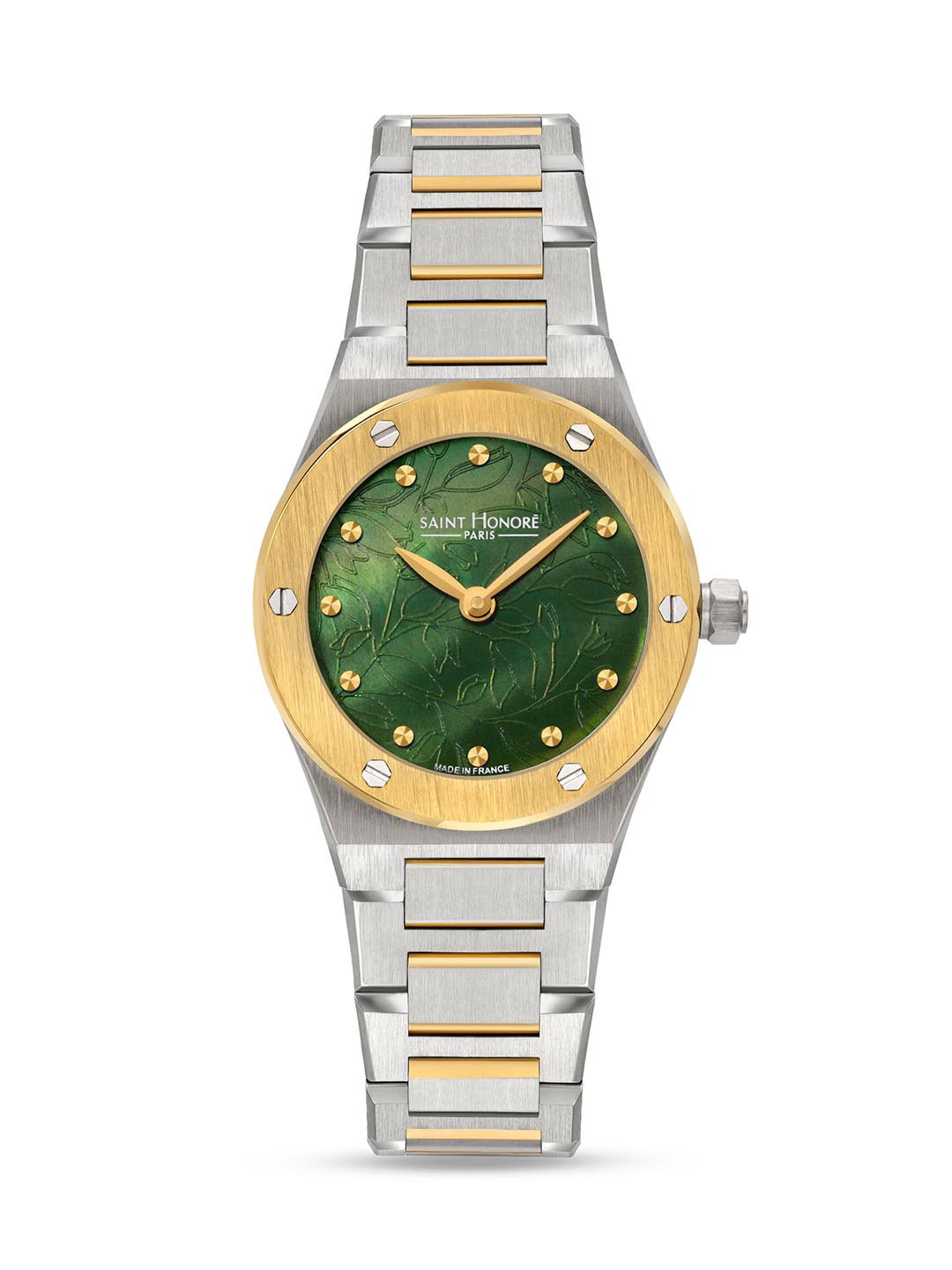 SAINT HONORE PARIS Women Haussmann Lady Quartz Green Round Watch- NH721125-4YVIT