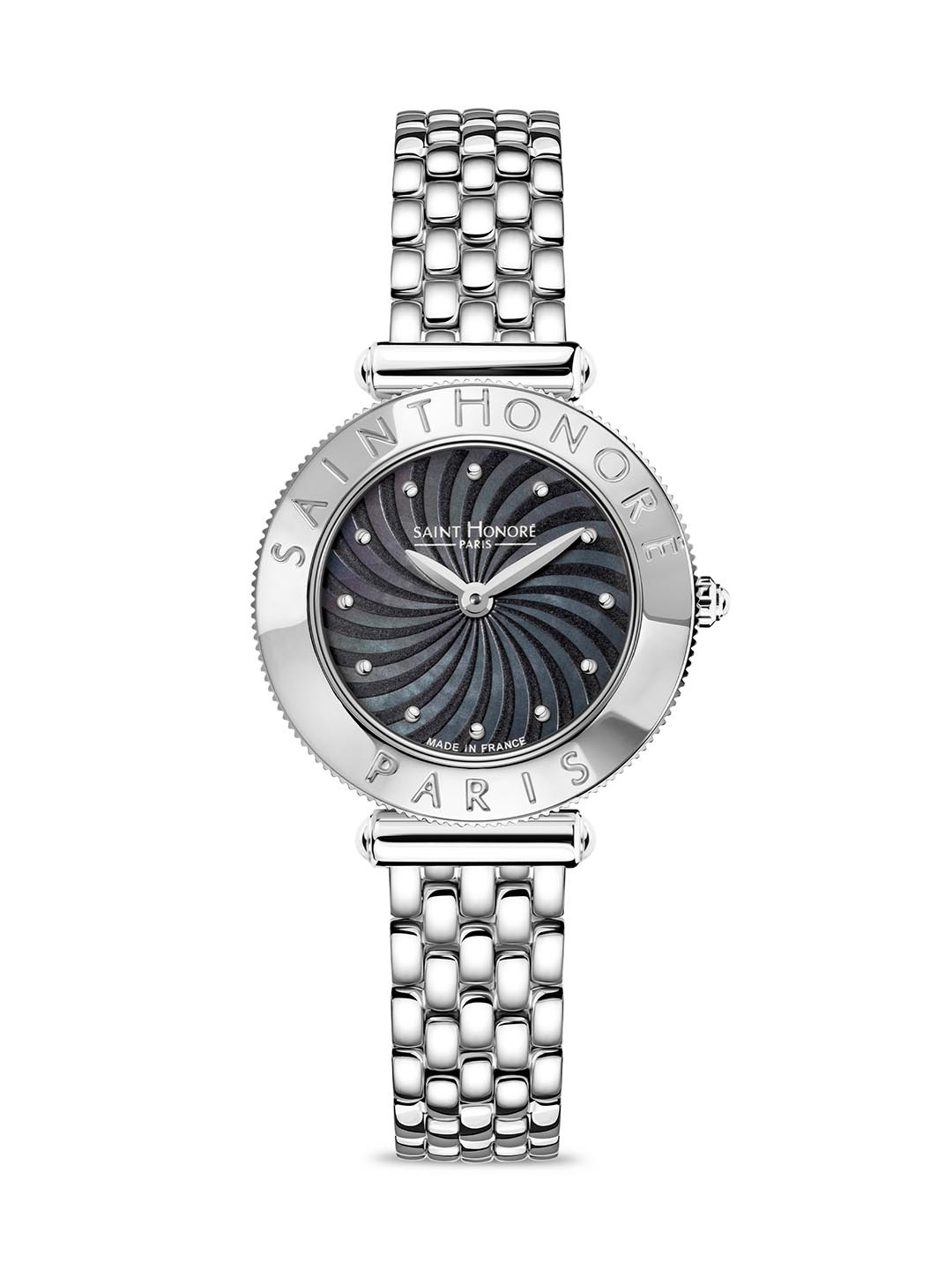 SAINT HONORE PARIS Women Gala Quartz Black Round Watch- GA721172-1NYIN