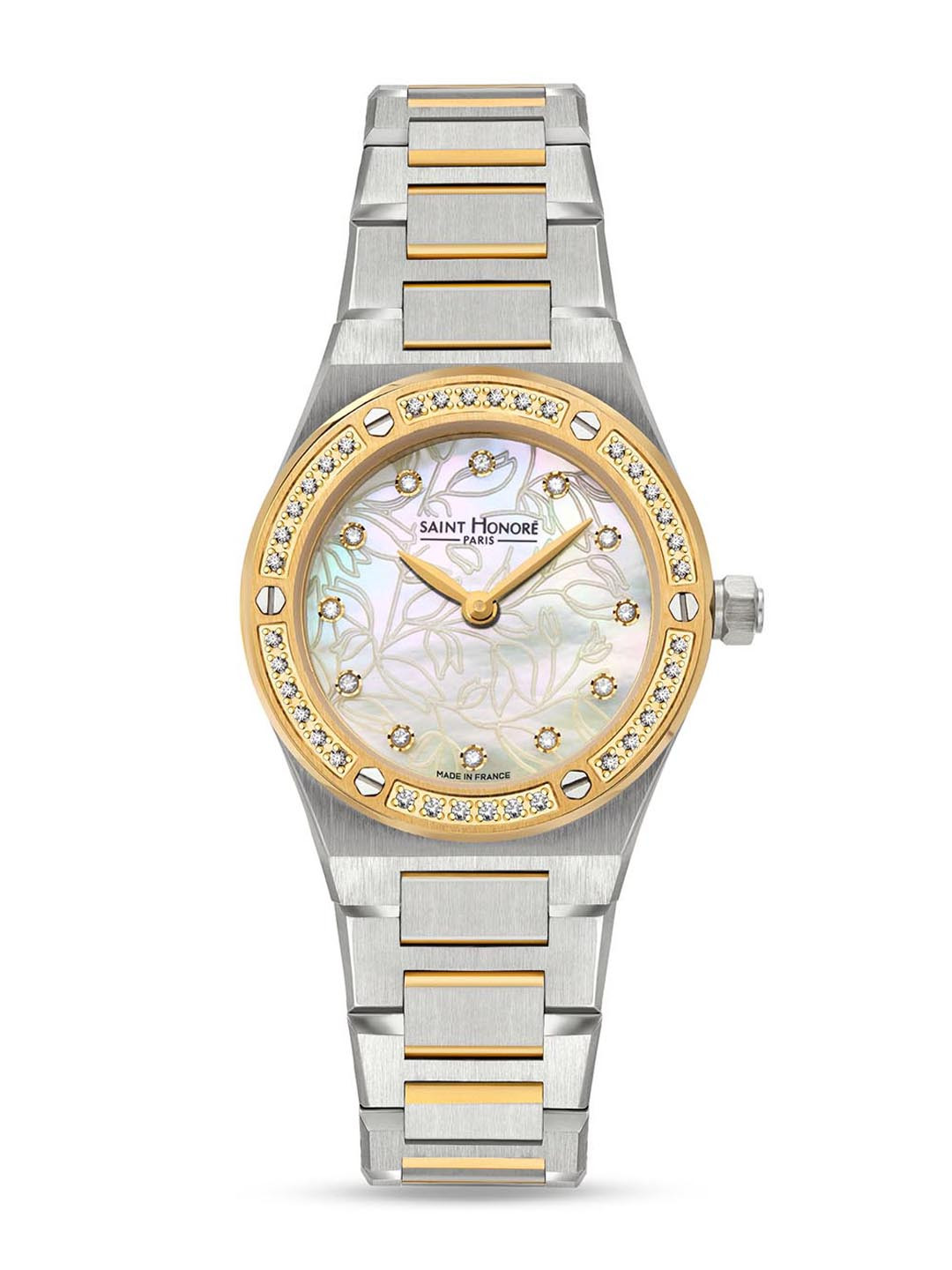 SAINT HONORE PARIS Women Haussmann Lady Quartz Champagne Round Watch- NH721127-4YTDT
