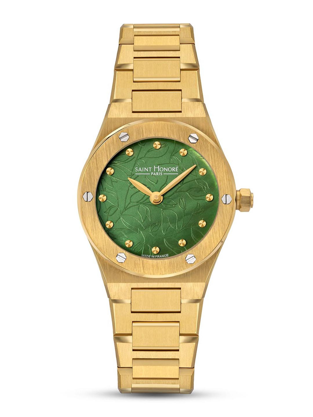 SAINT HONORE PARIS Women Haussmann Lady Quartz Green Round Watch- NH721125-3YVIT