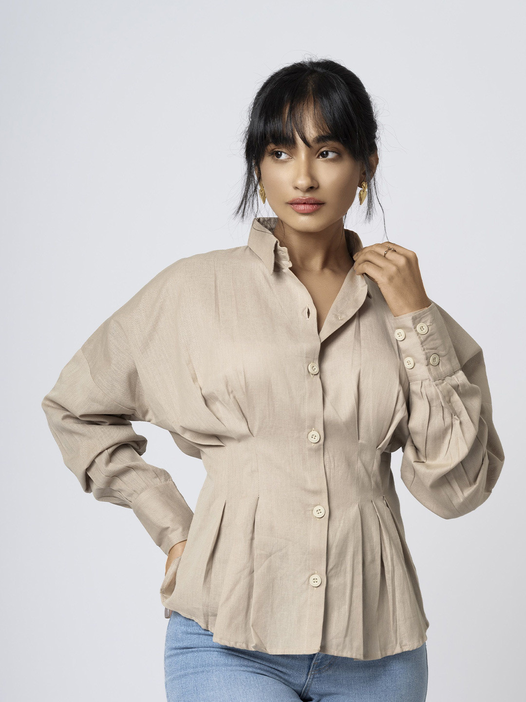 BOONS n PERKKS Women Standard Spread Collar Solid Cotton Semiformal Shirt