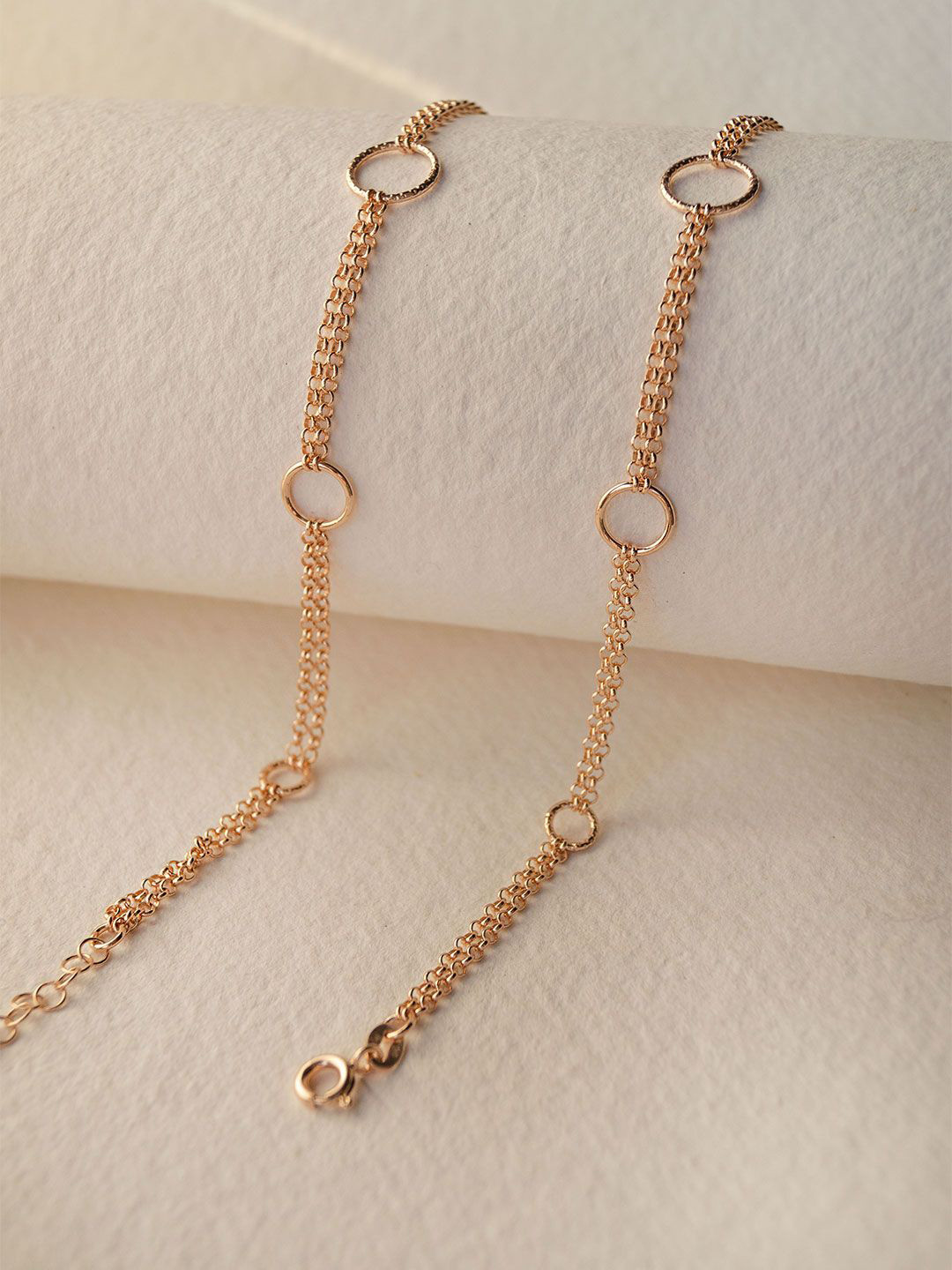 MANNASH Rose Gold-Plated Sterling Silver Anklet