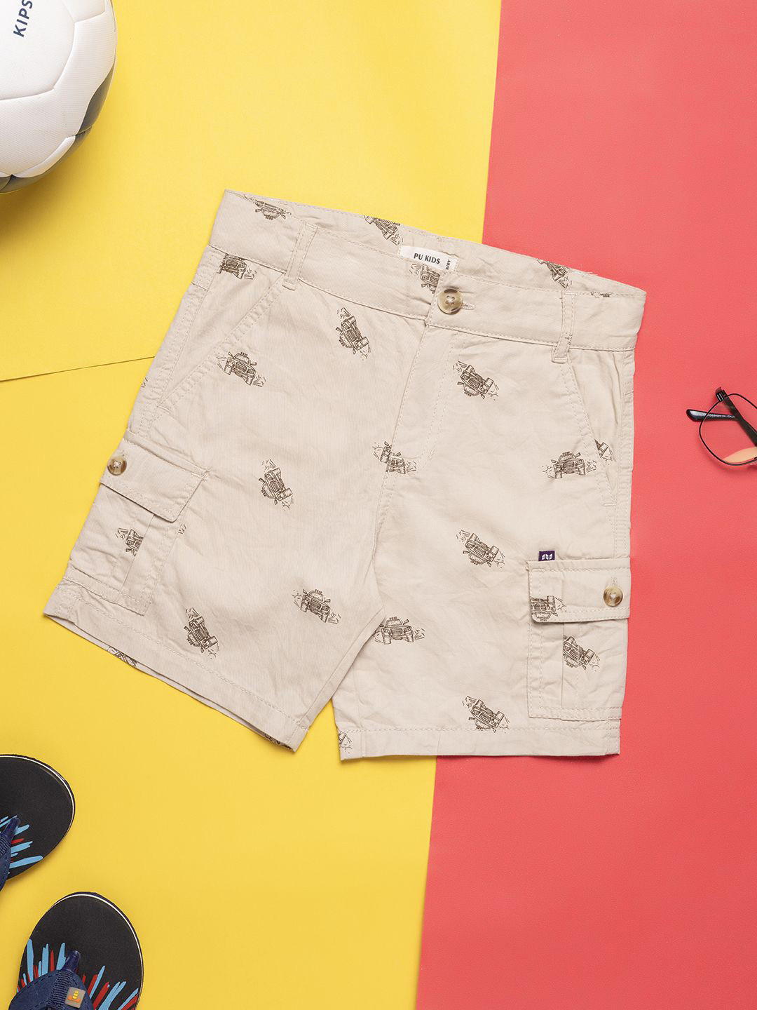 Purple United Kids Boys Printed Casual Shorts