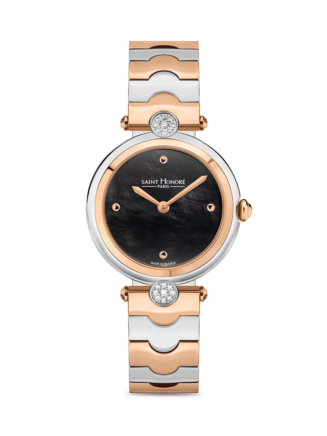 SAINT HONORE PARIS Women City Of Lights Quartz Black Round Watch- CL726106-66YNIR