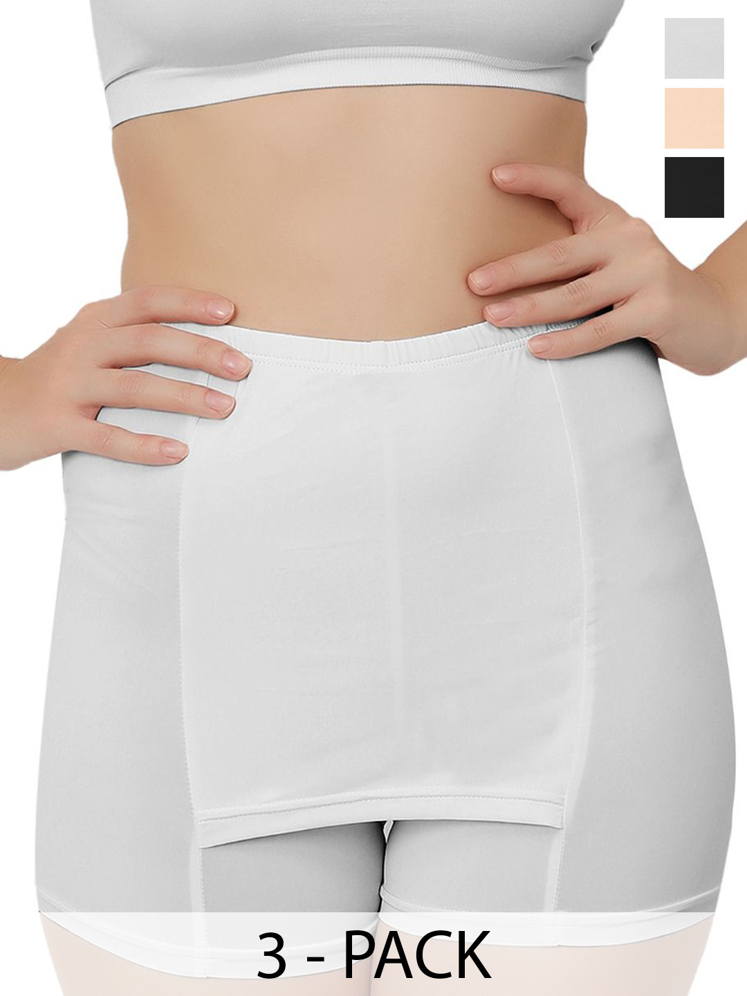 Bella Voste Women Pack Of 3 Front Double Layer Stretchable Boy Shorts Briefs