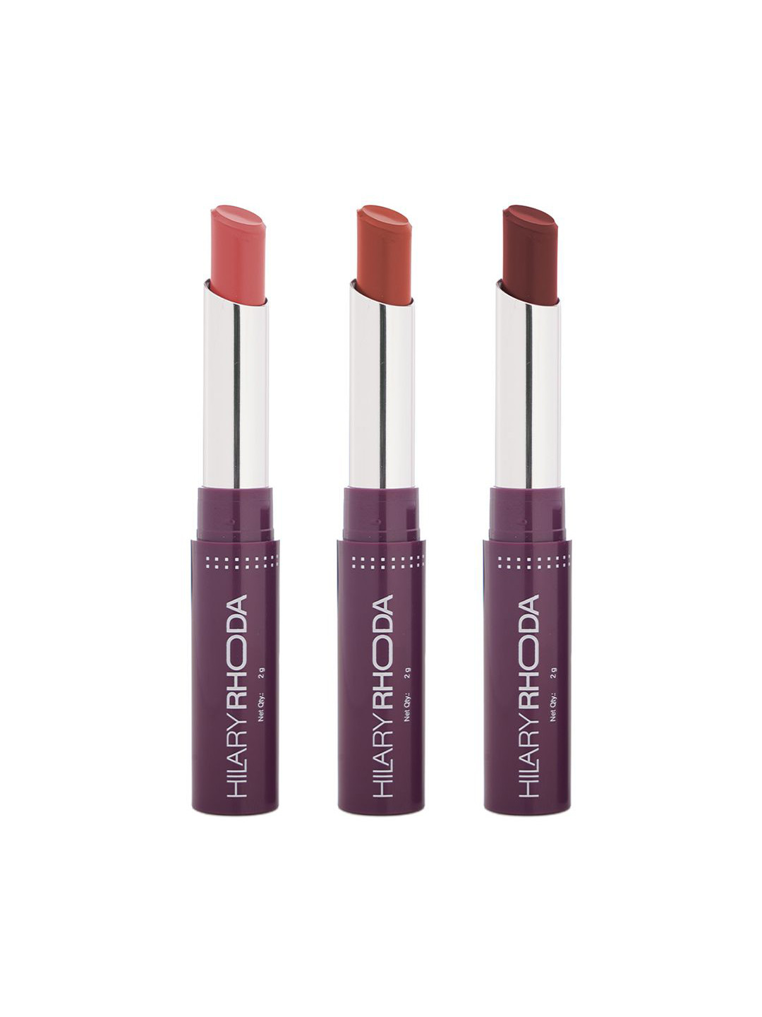 Hilary Rhoda 3-Pc Pro Matte BFF Trio Lipstick- 2g Each Nude Rose- Nude Brown- Nude Mouve