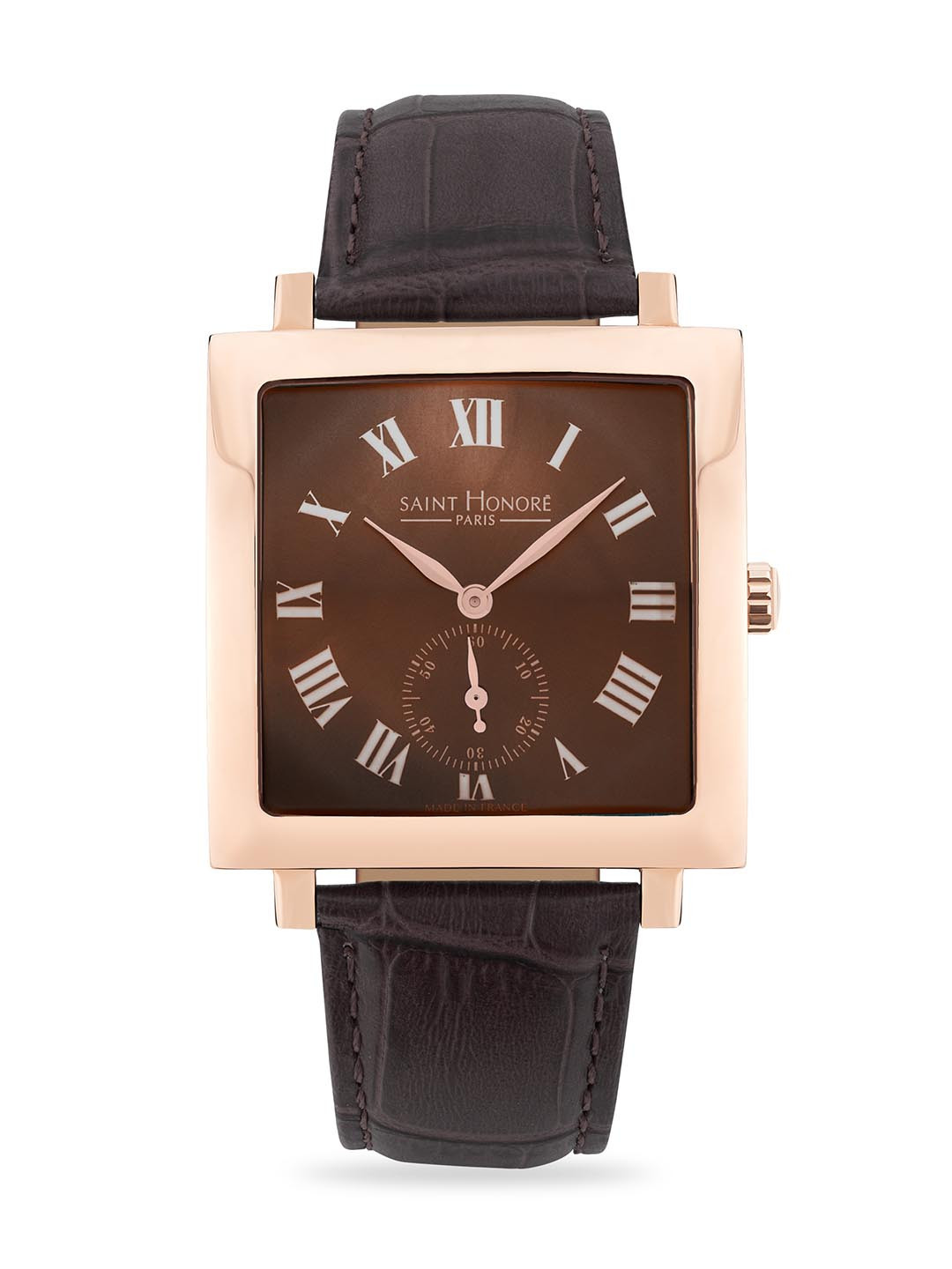 SAINT HONORE PARIS Men Carree Quartz Brown Round watch - H-SH-CR823002-8MR