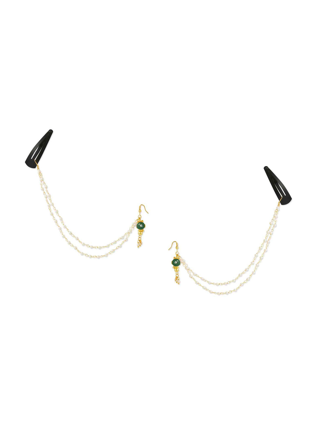 RIBBON CANDY Beaded Drop Chain Earrings With Tic-Tac Pins