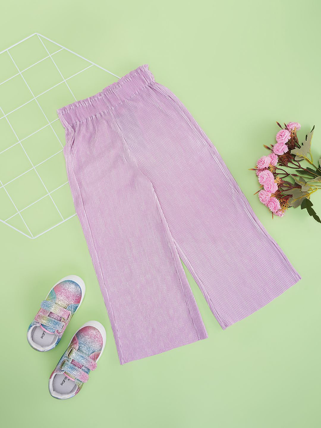 Pantaloons Junior Girls Solid Wide Leg Trousers